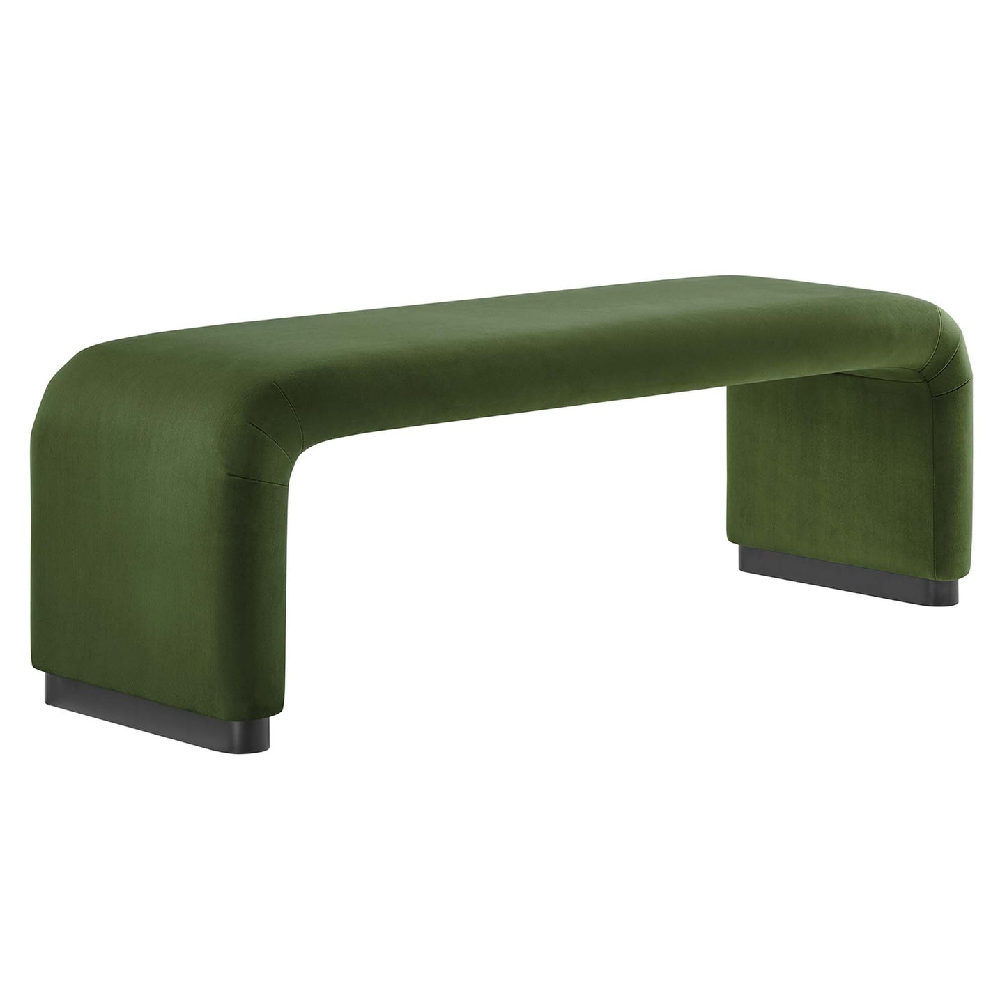 Koda Performance Velvet Waterfall Long Bench by Modway EEI-6734-BLK-MOS