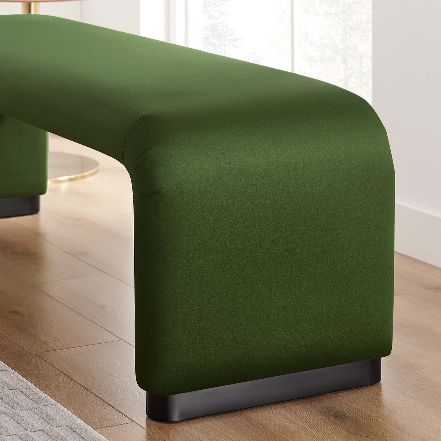 Koda Performance Velvet Waterfall Long Bench by Modway EEI-6734-BLK-MOS