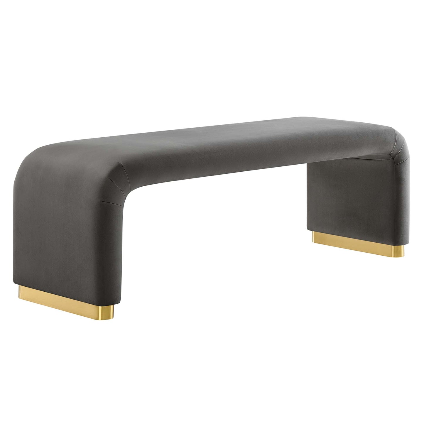 Koda Performance Velvet Waterfall Long Bench by Modway EEI-6734-BRA-STG