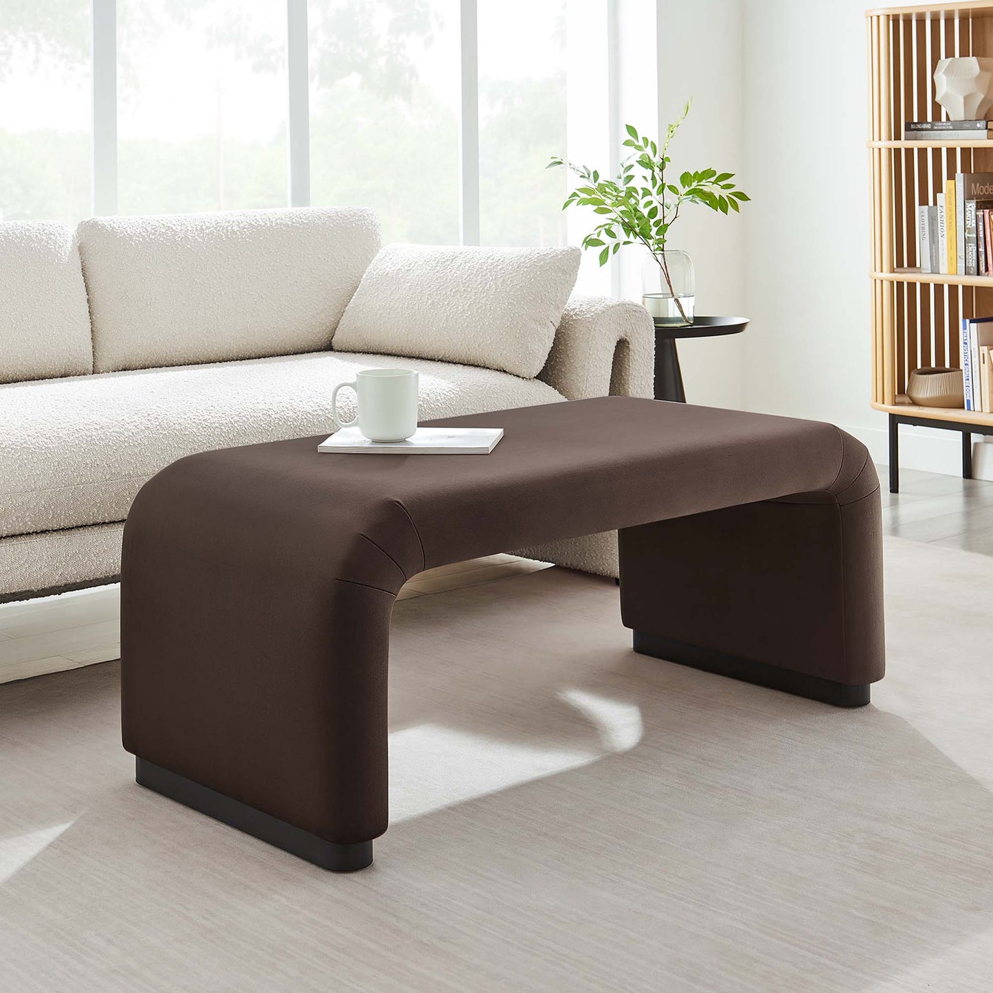 Koda Performance Velvet Waterfall Ottoman by Modway EEI-6735-BLK-CHB