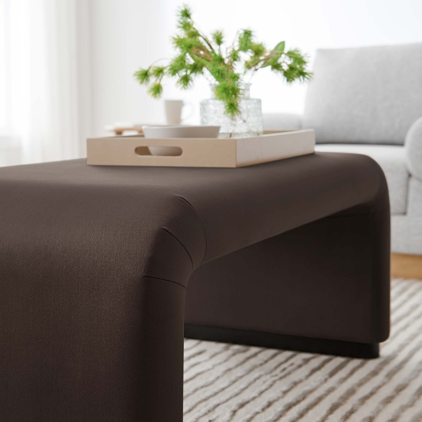 Koda Performance Velvet Waterfall Ottoman by Modway EEI-6735-BLK-CHB