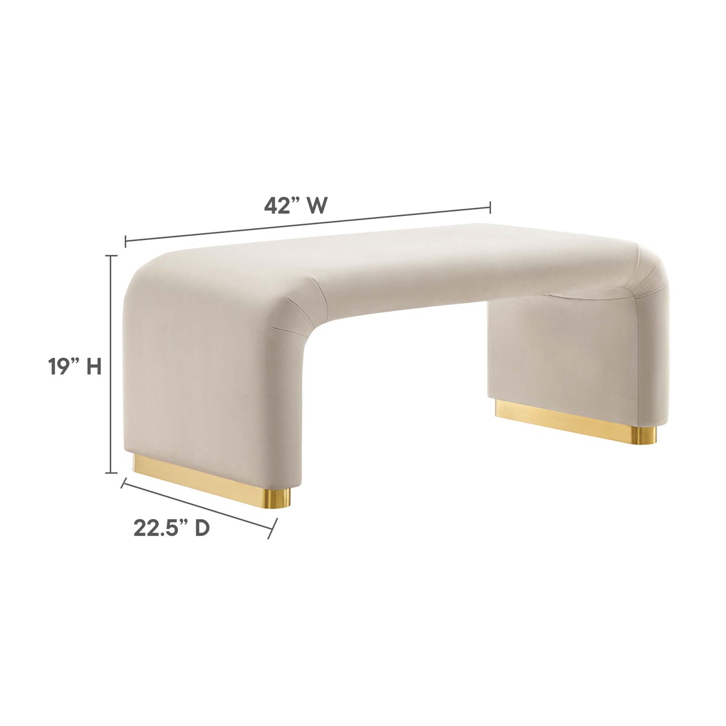 Koda Performance Velvet Waterfall Ottoman by Modway EEI-6735-BRA-ALM