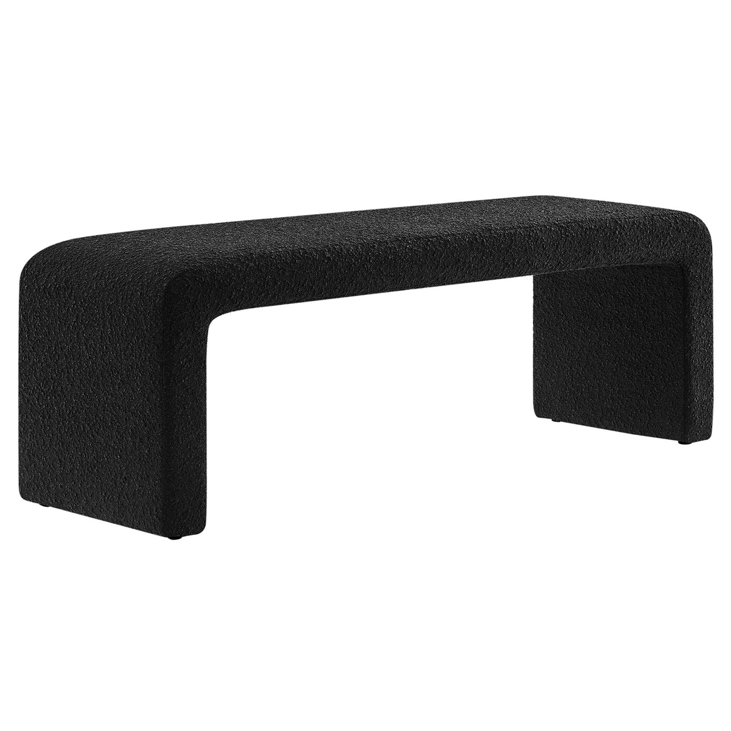 Simba Boucle Fabric Waterfall Long Bench by Modway EEI-6736-BLK
