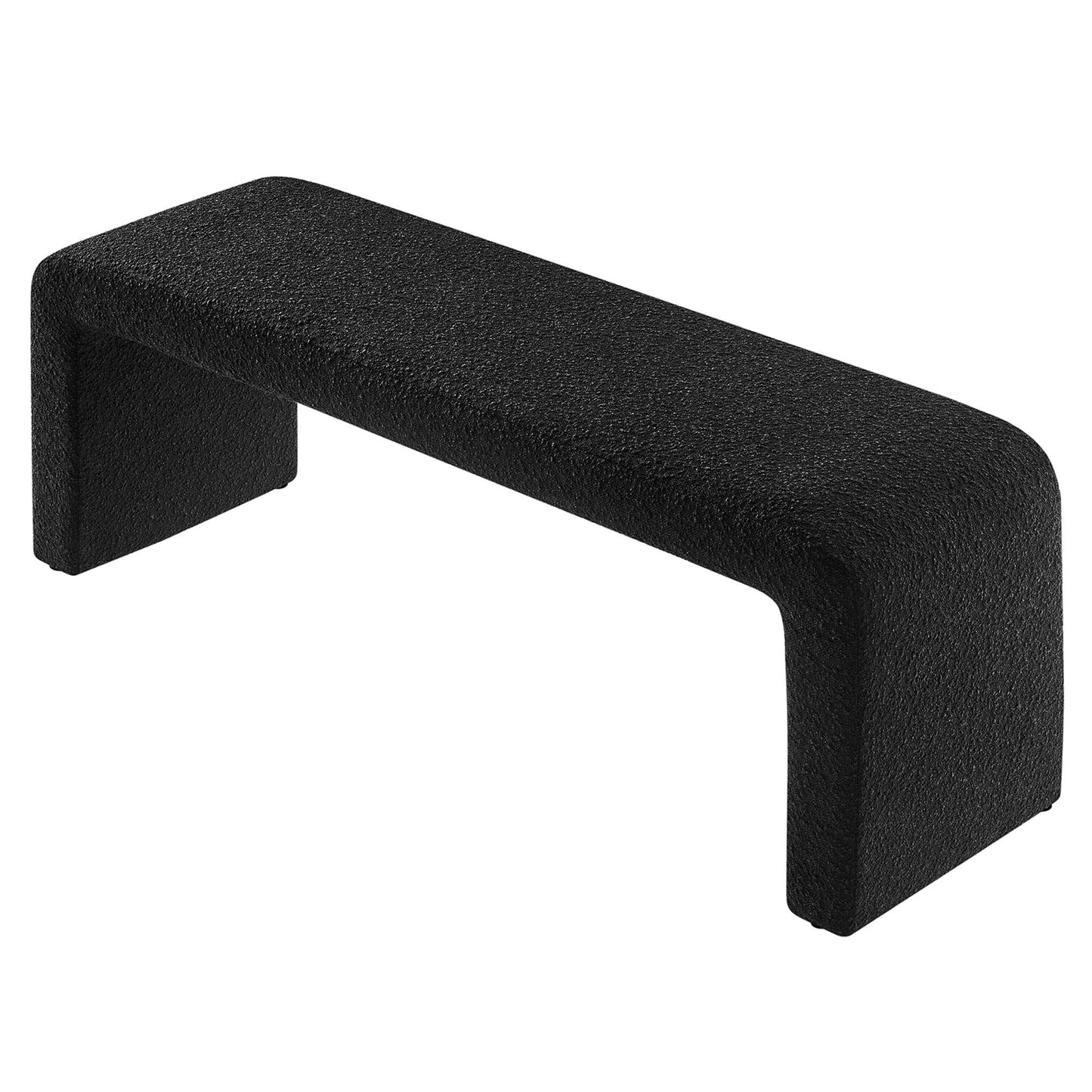 Simba Boucle Fabric Waterfall Long Bench by Modway EEI-6736-BLK