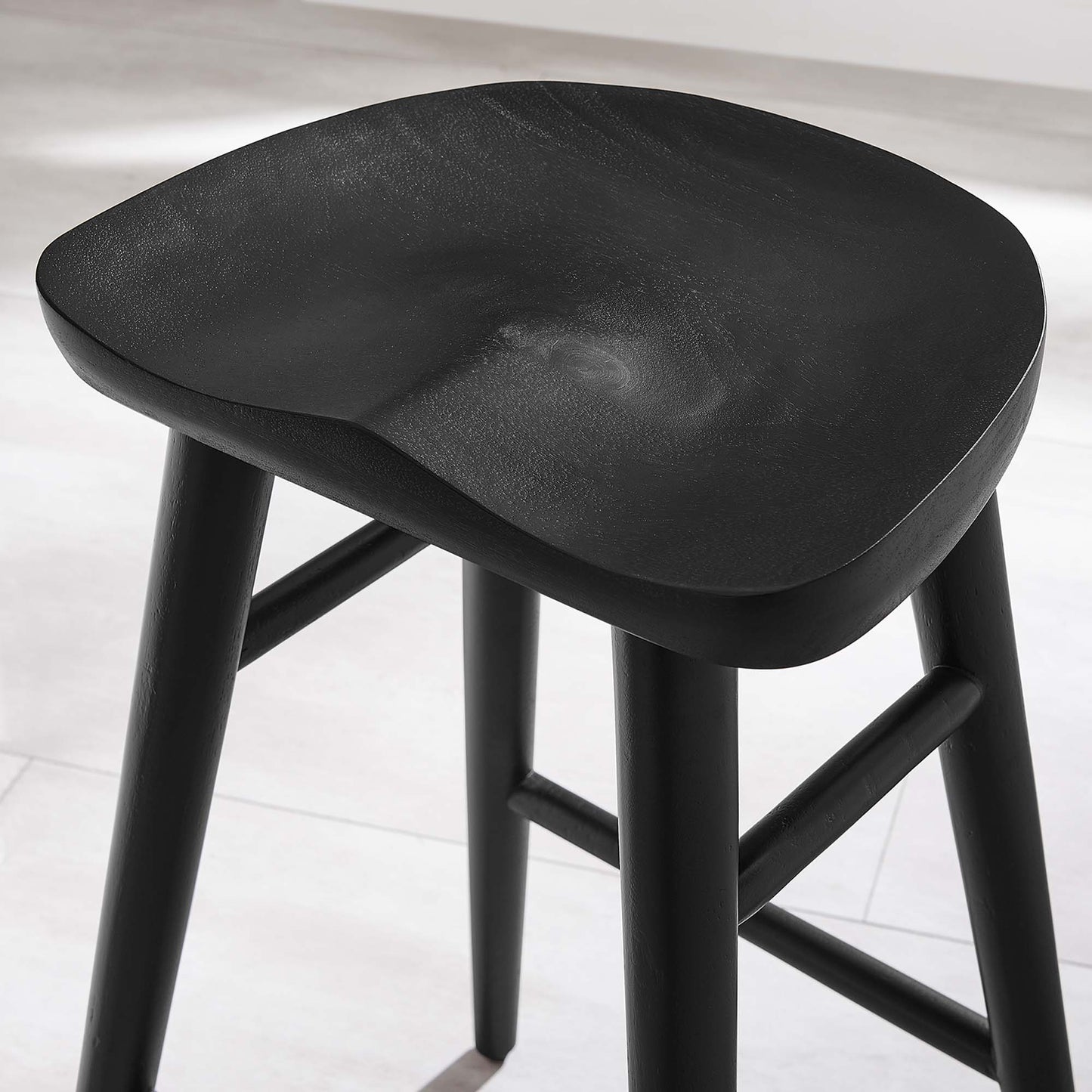 Saville Backless Wood Counter Stools Set of 2 by Modway EEI-6739-BLK