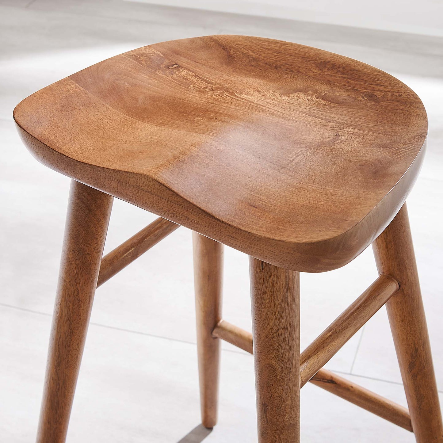 Saville Backless Wood Counter Stools Set of 2 by Modway EEI-6739-WAL