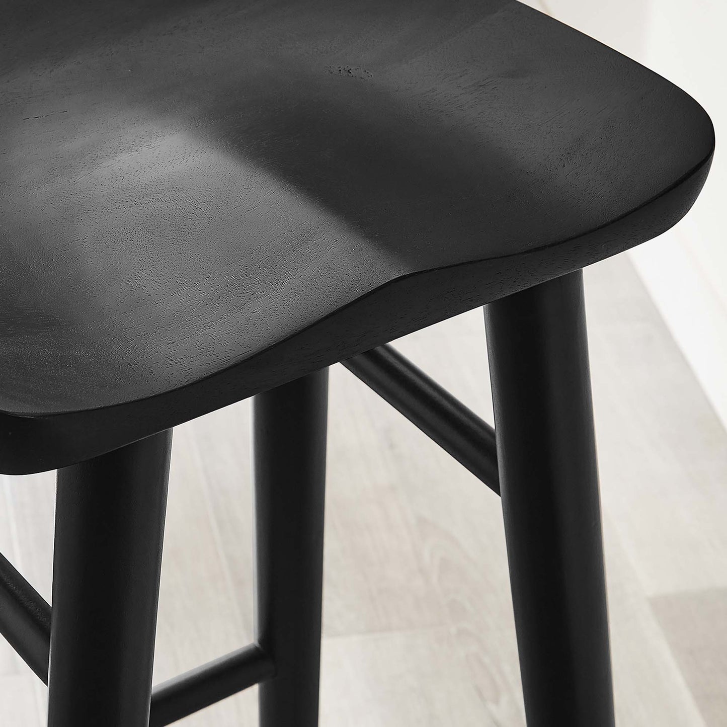Saville Backless Wood Bar Stools Set of 2 by Modway EEI-6740-BLK