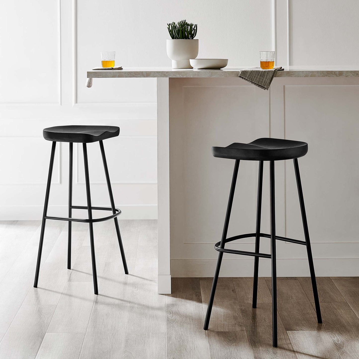 Concord Backless Wood Bar Stools Set of 2 by Modway