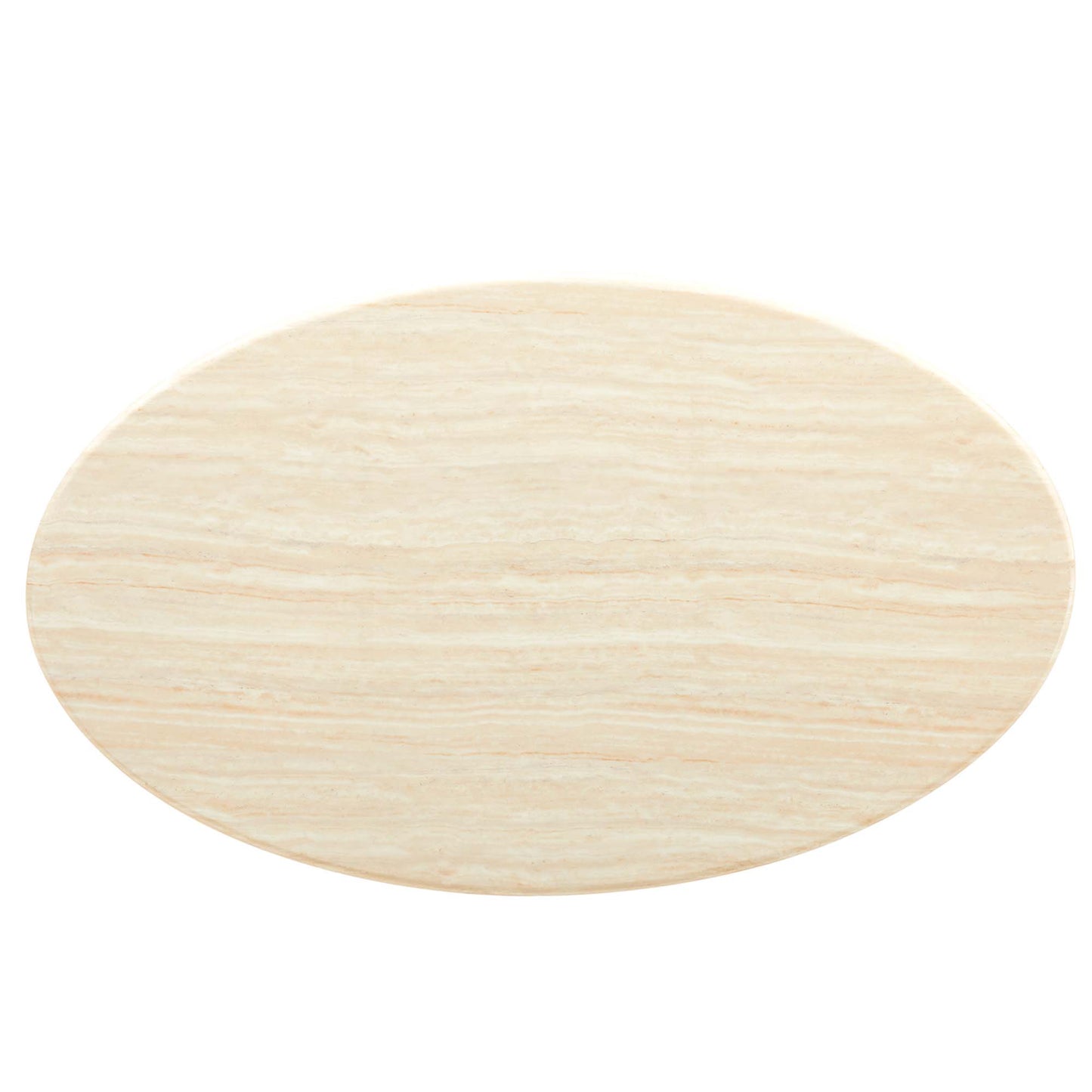Lippa 60" Oval Faux Travertine Dining Table by Modway EEI-6759-GLD-TRA