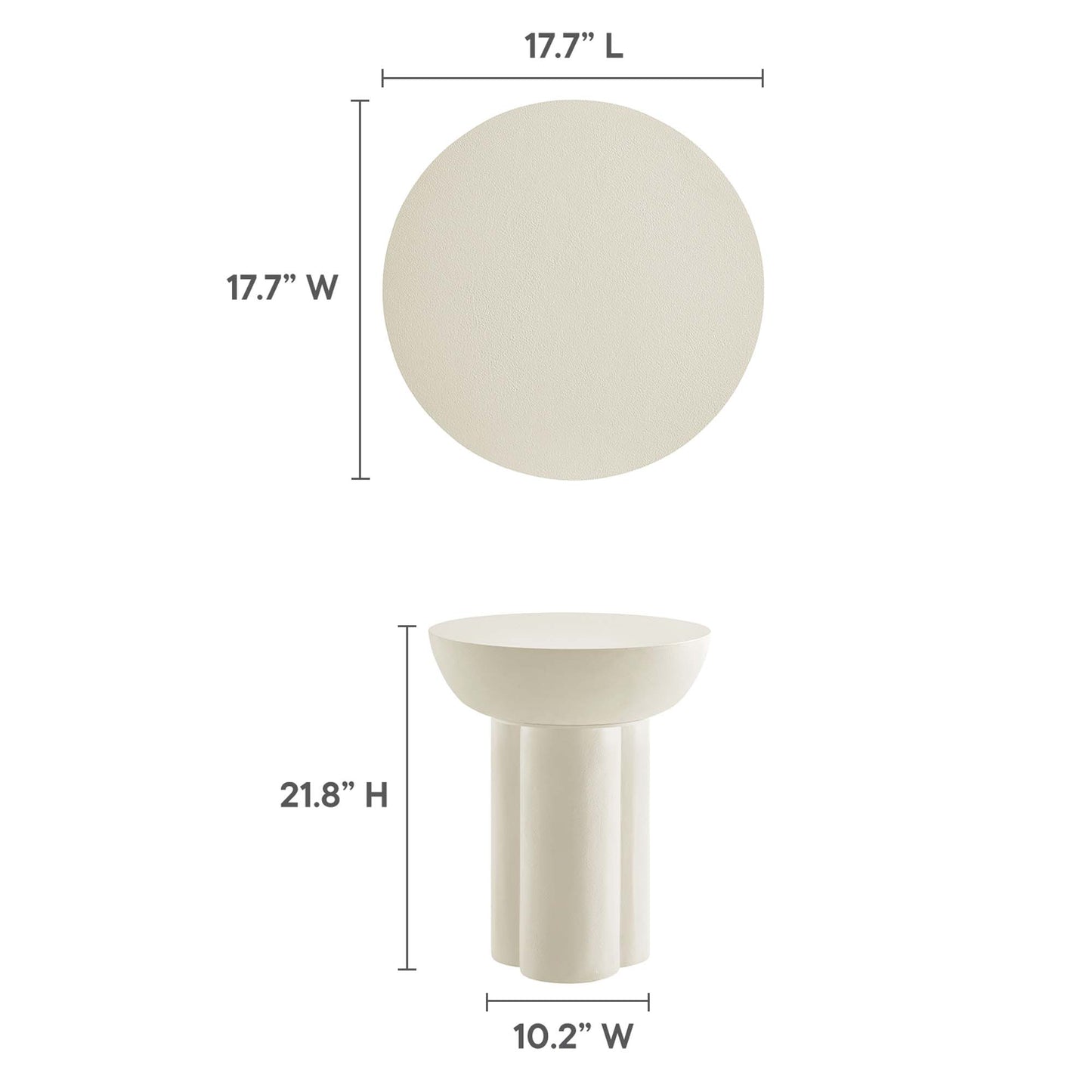 Caspian Round Concrete Side Table by Modway EEI-6761-WHI