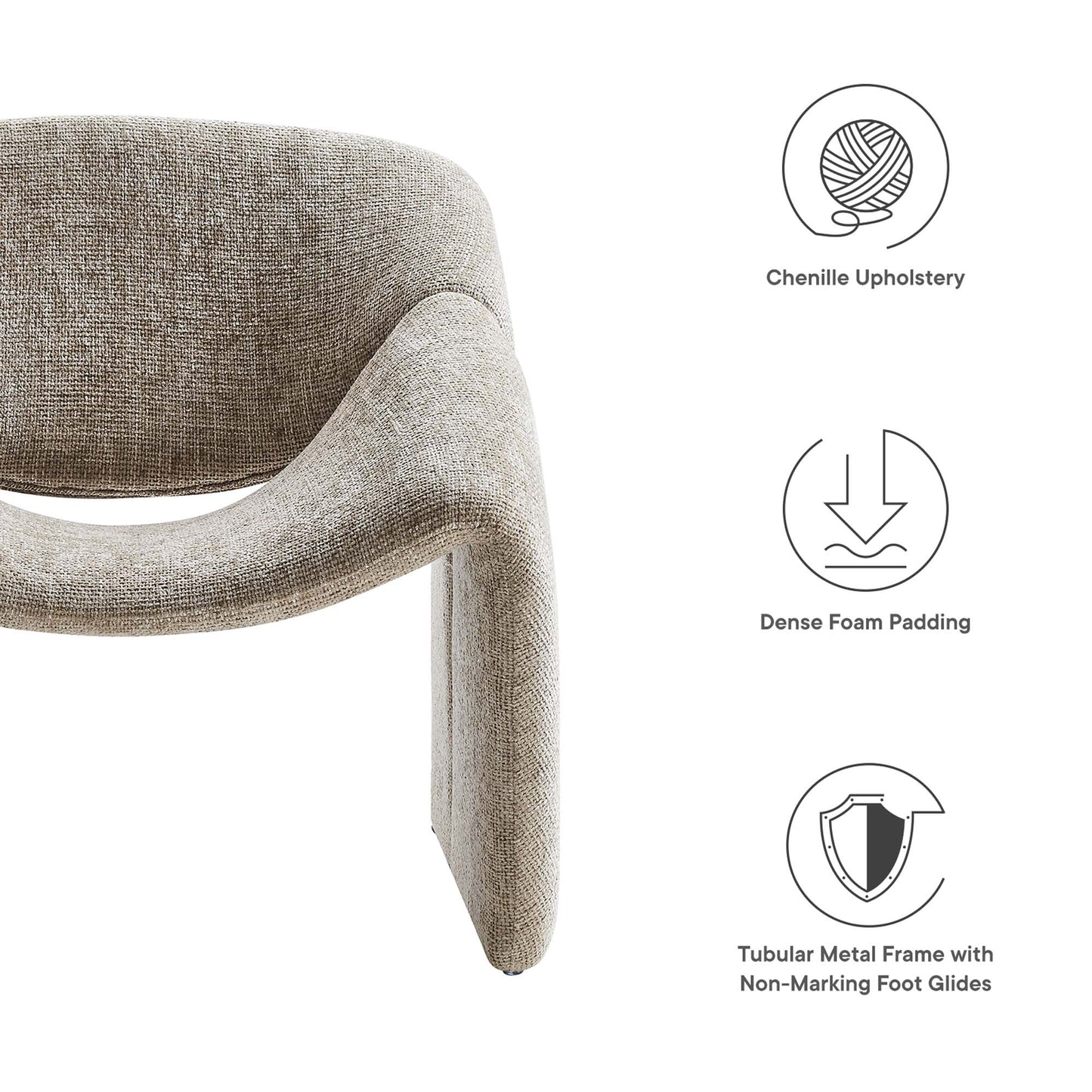 Vivi Chenille Upholstered Accent Chair by Modway EEI-6767-KHA