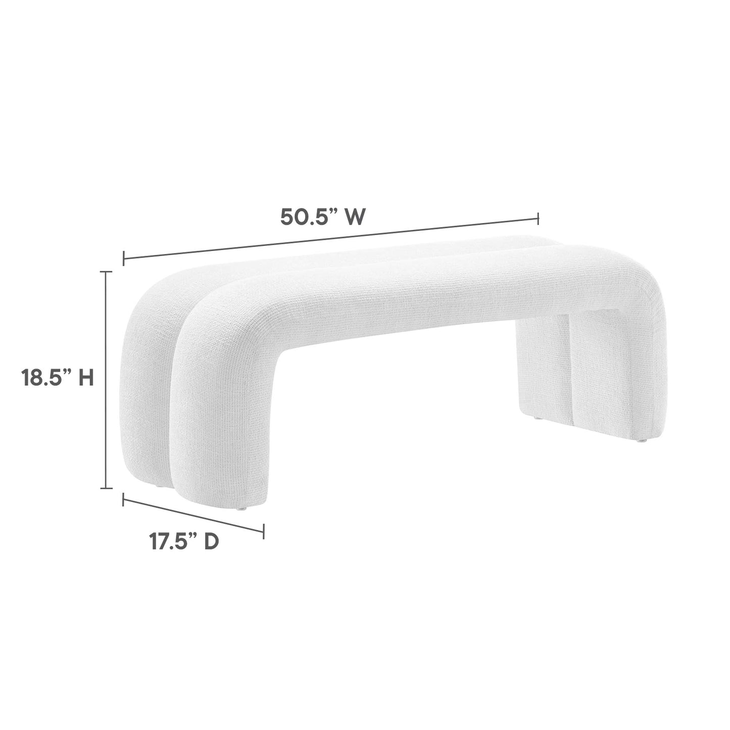 Dax 50.5" Chenille Upholstered Accent Bench by Modway EEI-6769-FRO