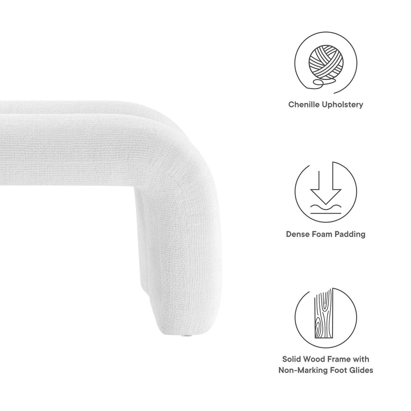 Dax 50.5" Chenille Upholstered Accent Bench by Modway EEI-6769-FRO