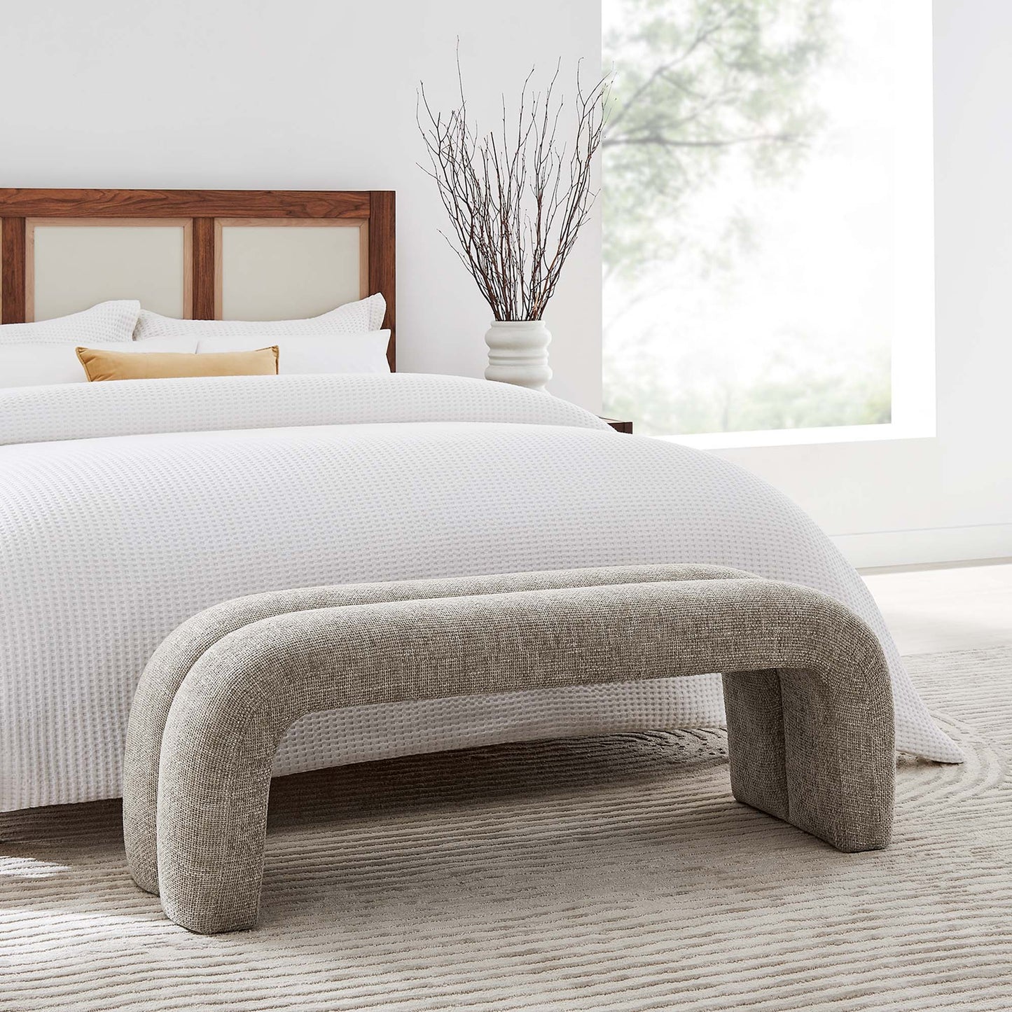 Dax 50.5" Chenille Upholstered Accent Bench by Modway EEI-6769-KHA