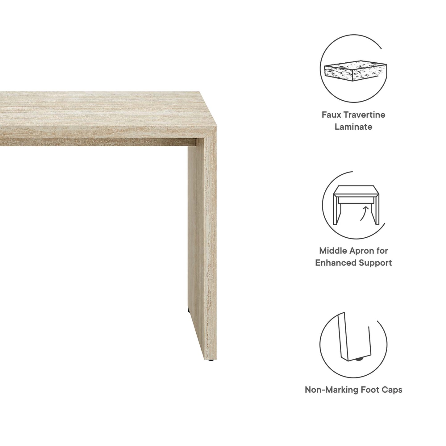 Mirella Faux Travertine Console Table by Modway EEI-6771-TRA