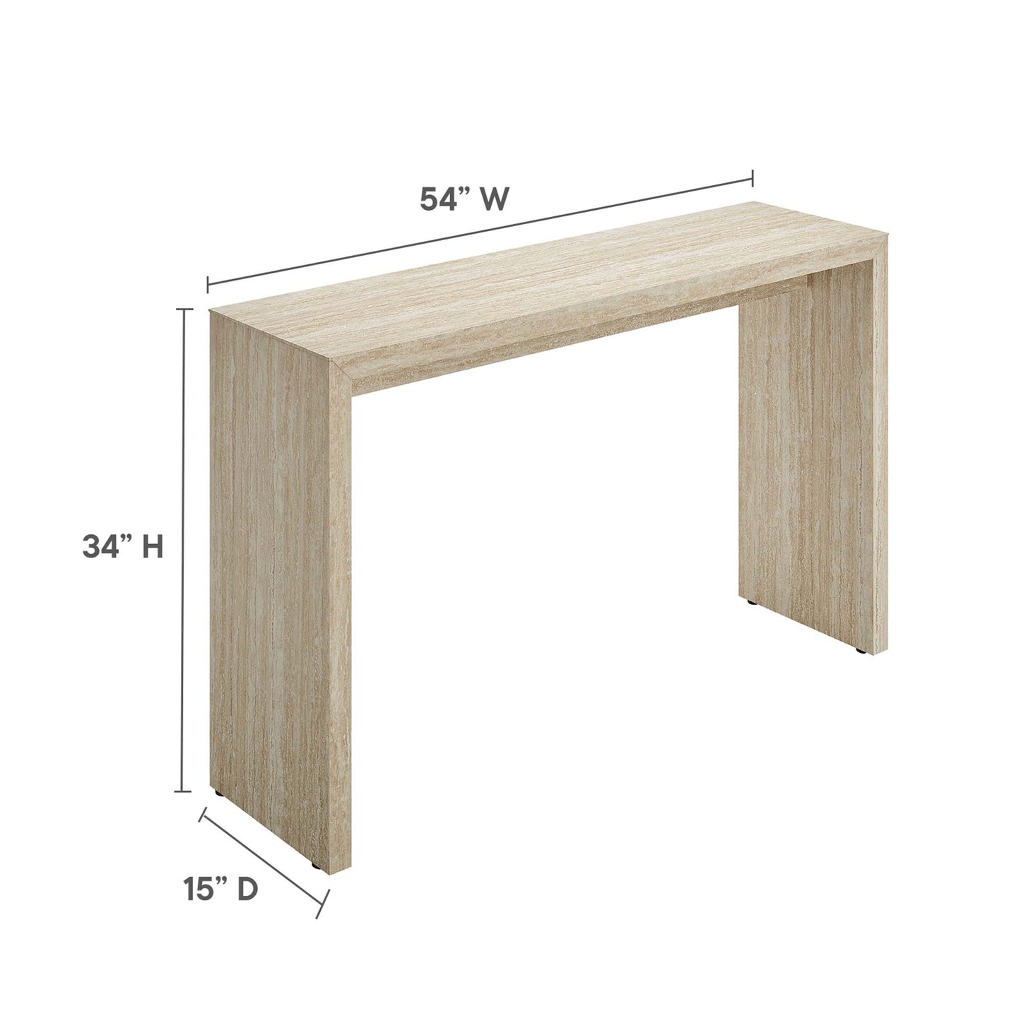 Mirella Faux Travertine Console Table by Modway EEI-6771-TRA