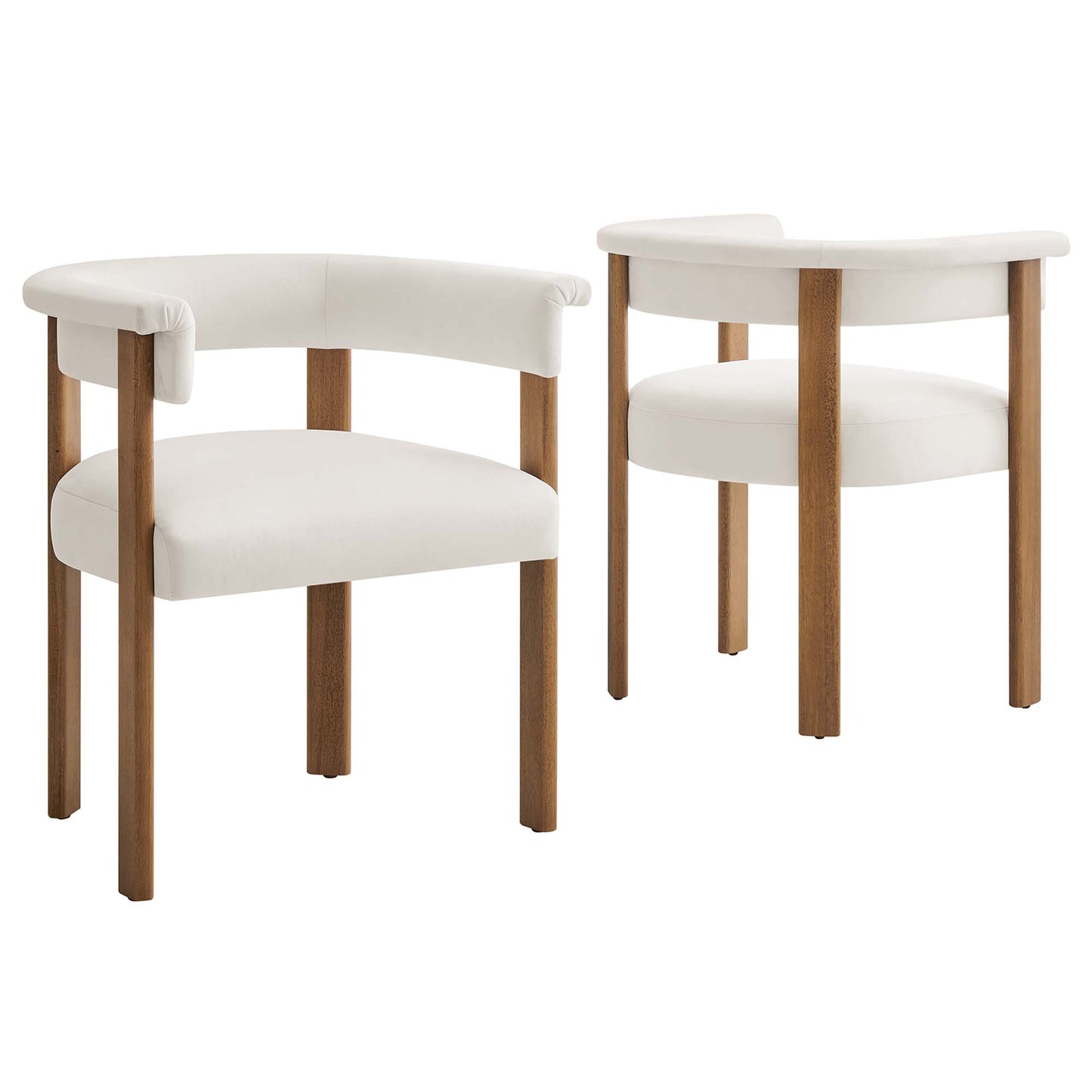 Imogen Performance Velvet Barrel Dining Chairs Set of 2 by Modway EEI-6775-ALA-DBR