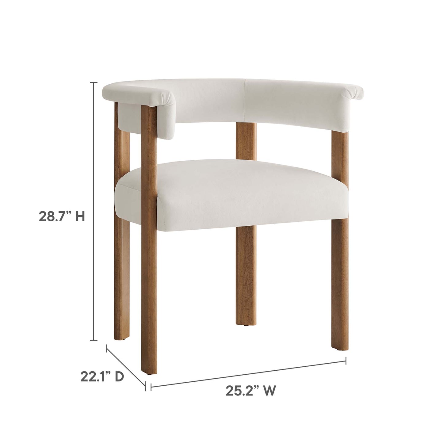 Imogen Performance Velvet Barrel Dining Chairs Set of 2 by Modway EEI-6775-ALA-DBR