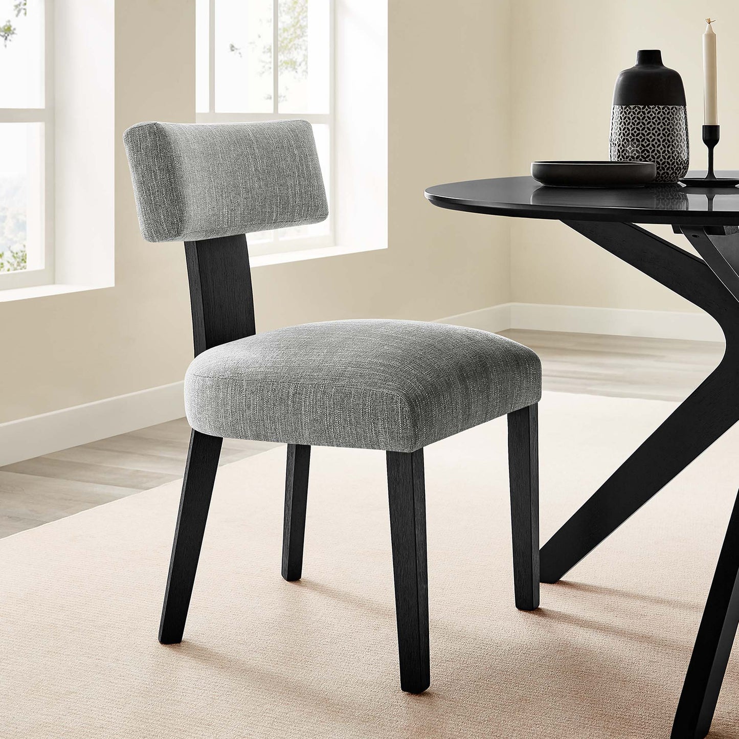 Nalani Fabric Upholstered Dining Chairs Set of 2 by Modway