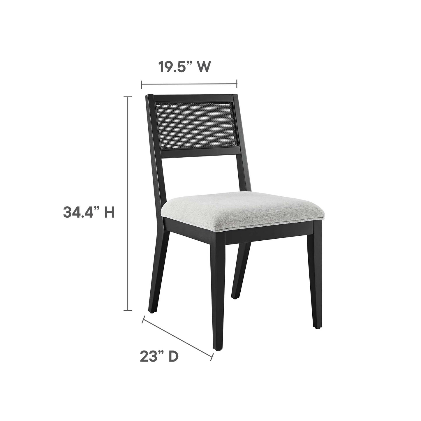 Nimba Faux Rattan Fabric Dining Chairs Set of 2