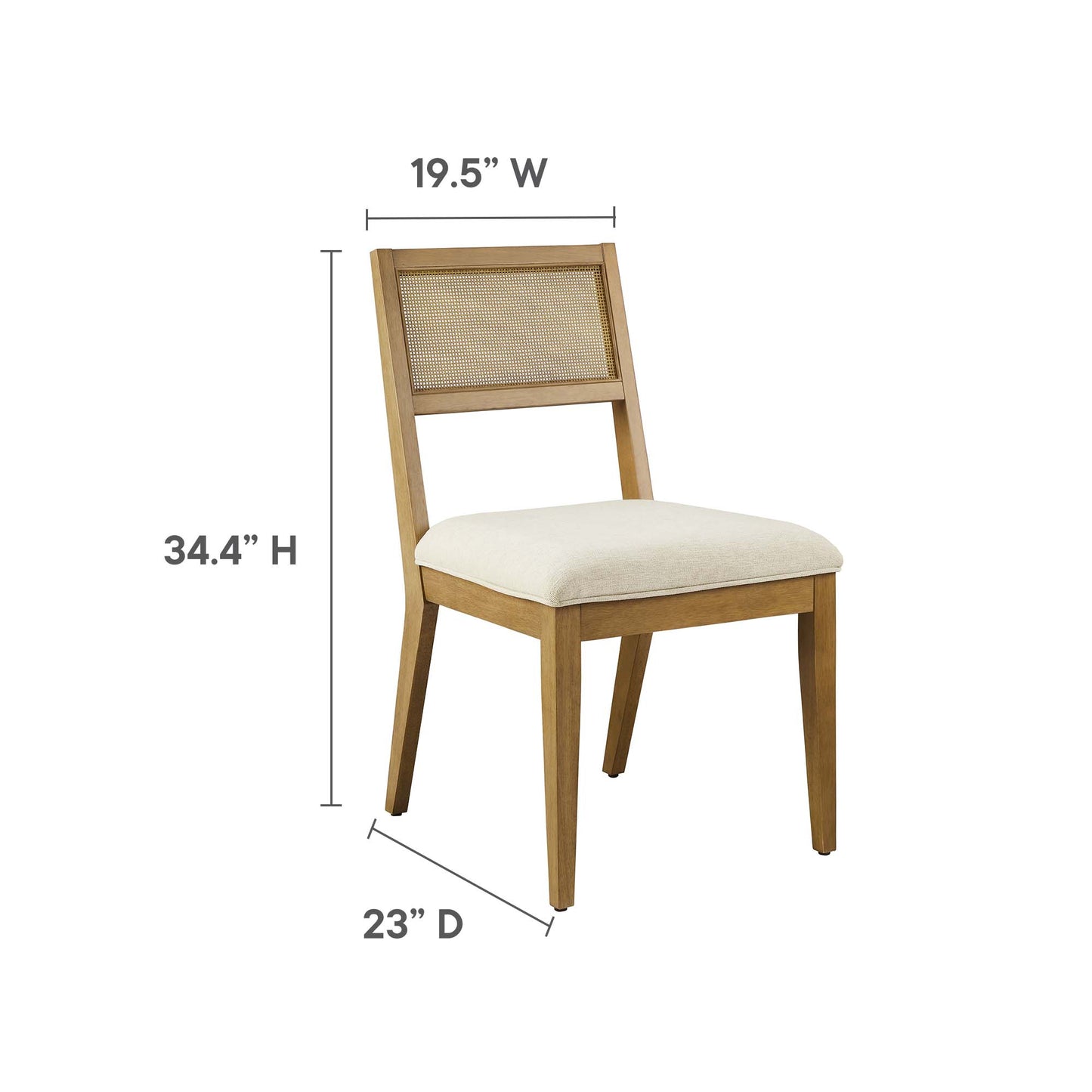 Nimba Faux Rattan Fabric Dining Chairs Set of 2