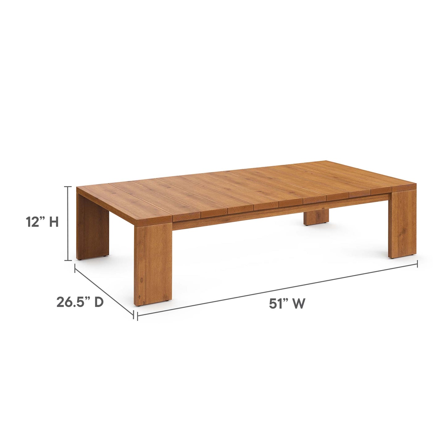 Tahoe Outdoor Patio Acacia Wood Coffee Table by Modway EEI-6786-NAT
