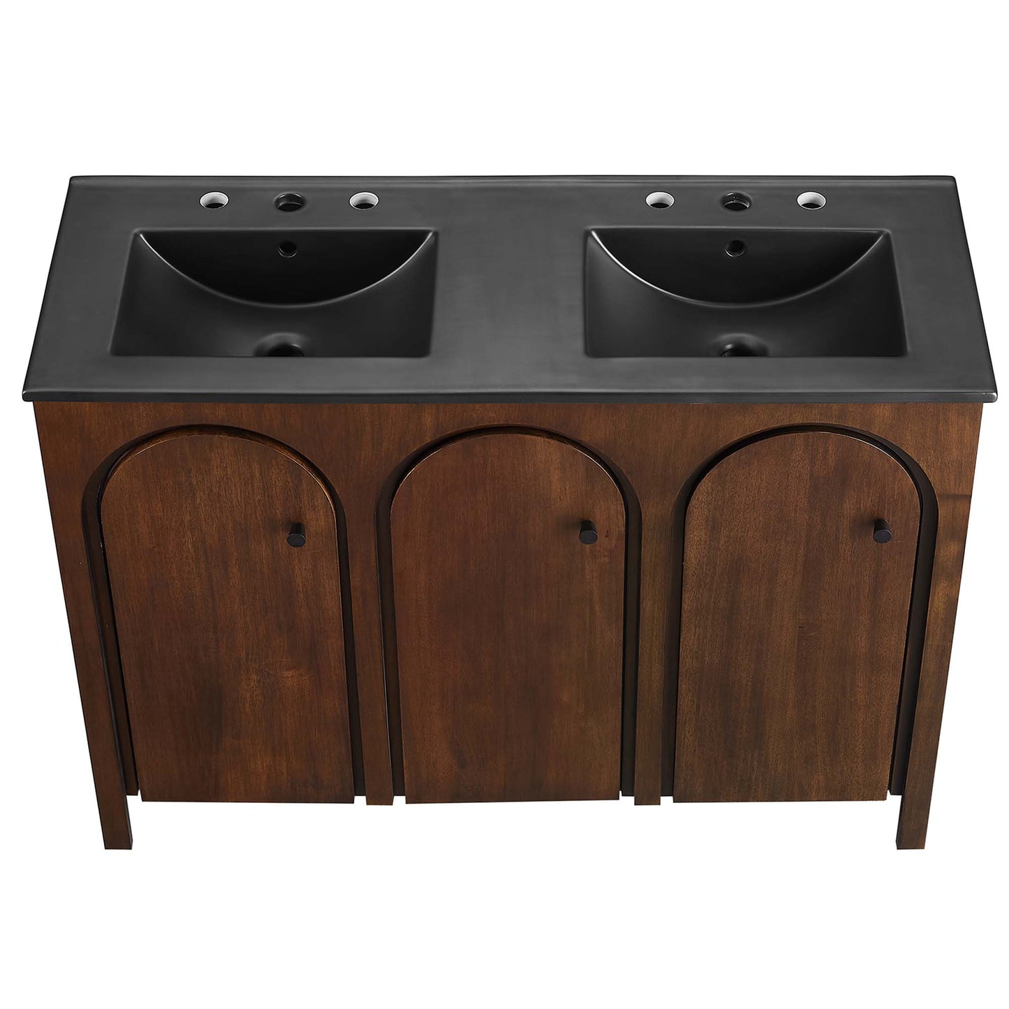 Appia 48" Double Sink Bathroom Vanity by Modway EEI-6793-WAL-BLK
