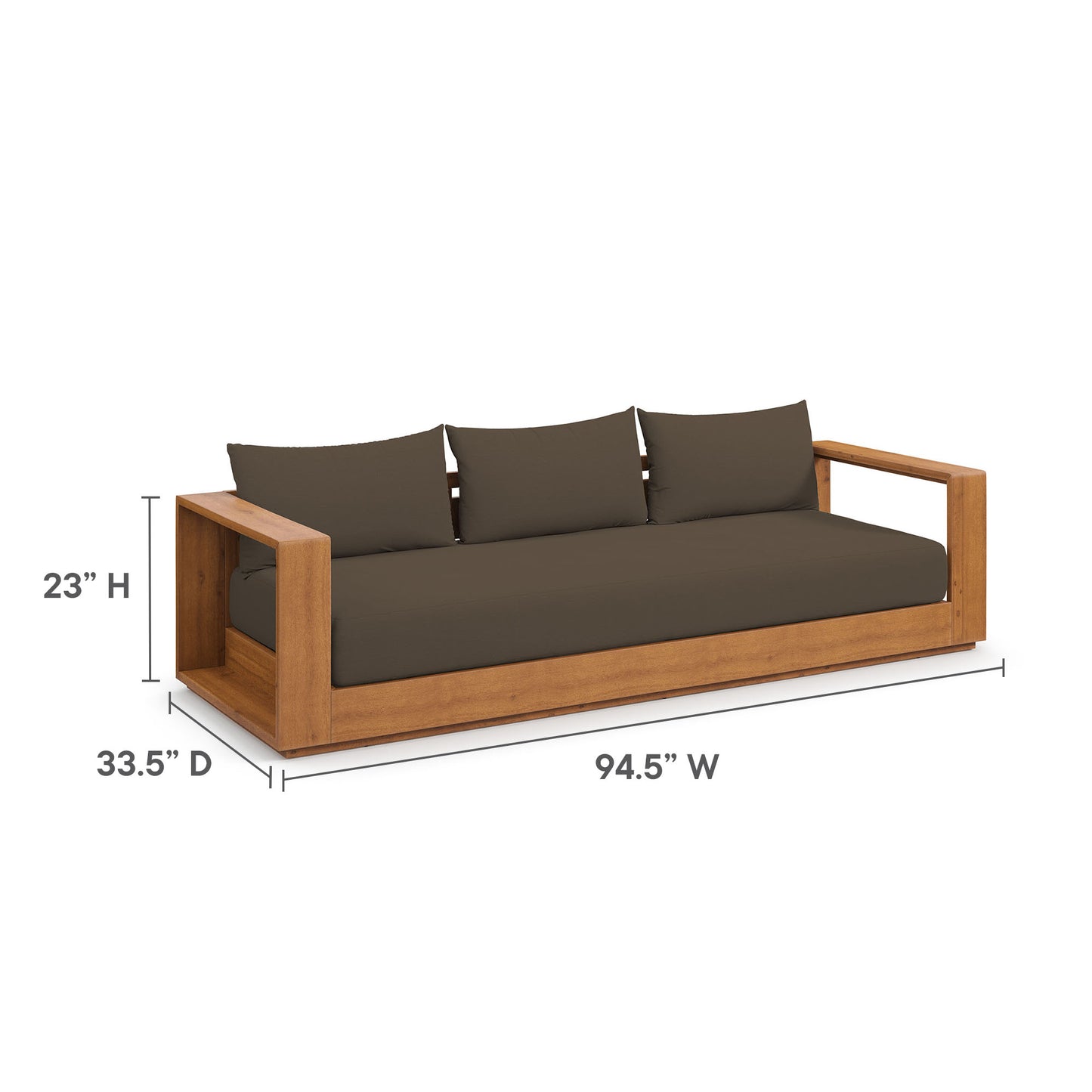 Tahoe 2-Piece Outdoor Patio Acacia Wood Sofa and Coffee Table Set by Modway EEI-6799-NAT-COA