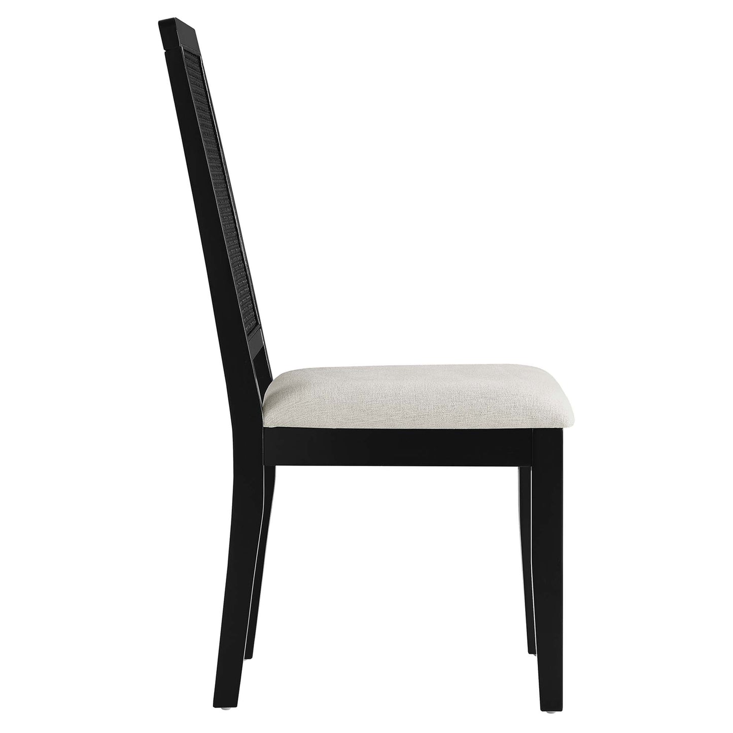 Arlo Faux Rattan and Wood Dining Side Chairs Set of 2 by Modway EEI-6803-BLK-BLK-HEI