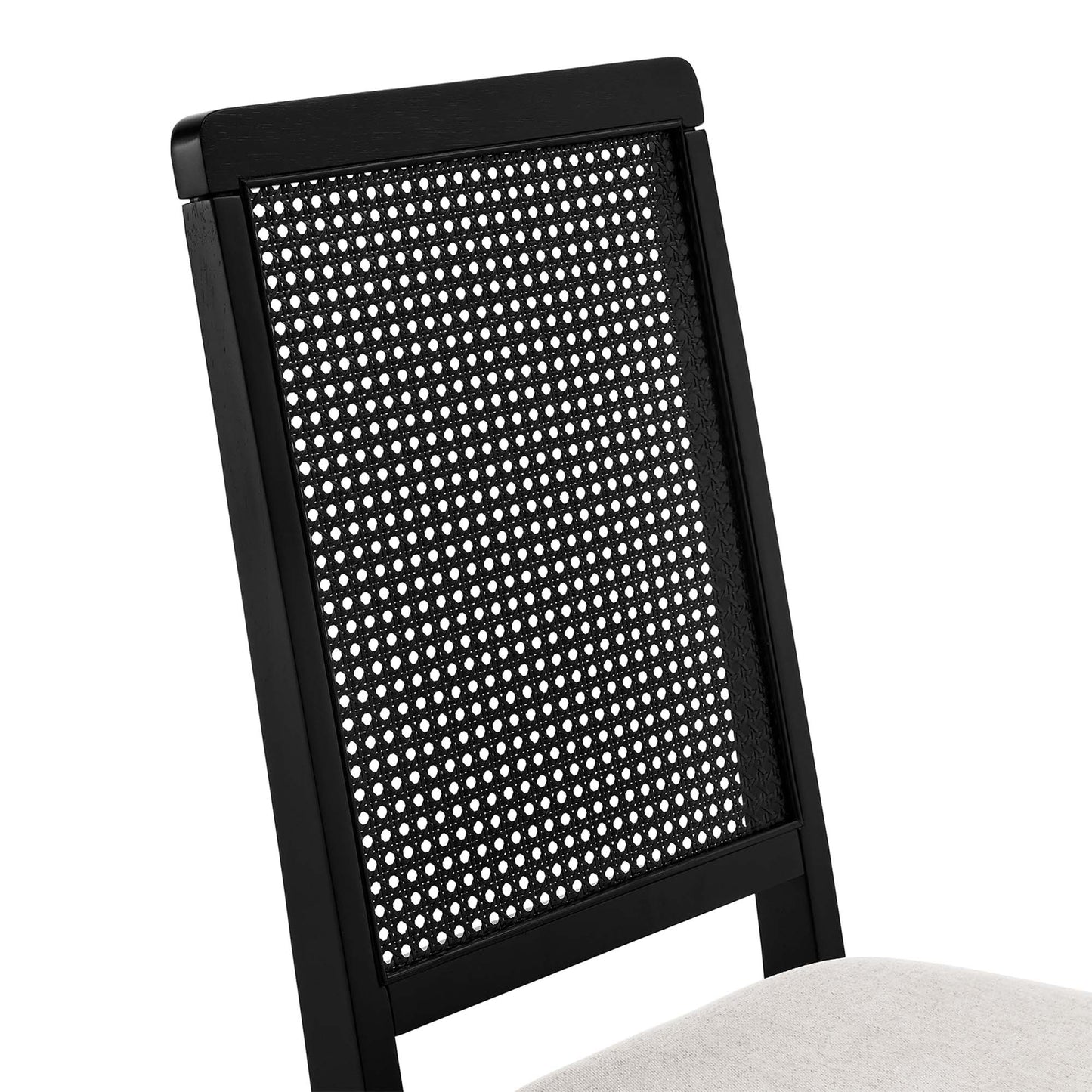 Arlo Faux Rattan and Wood Dining Side Chairs Set of 2 by Modway EEI-6803-BLK-BLK-HEI