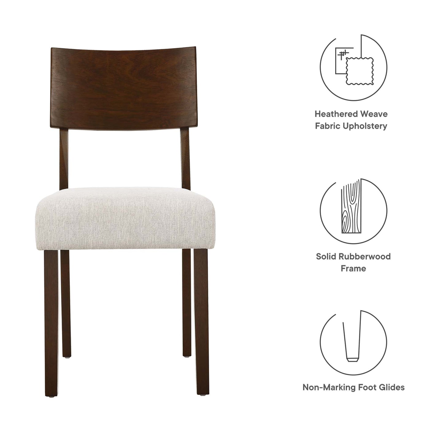 Pax Wood Dining Side Chairs Set of 2 by Modway EEI-6804-WAL-HEI
