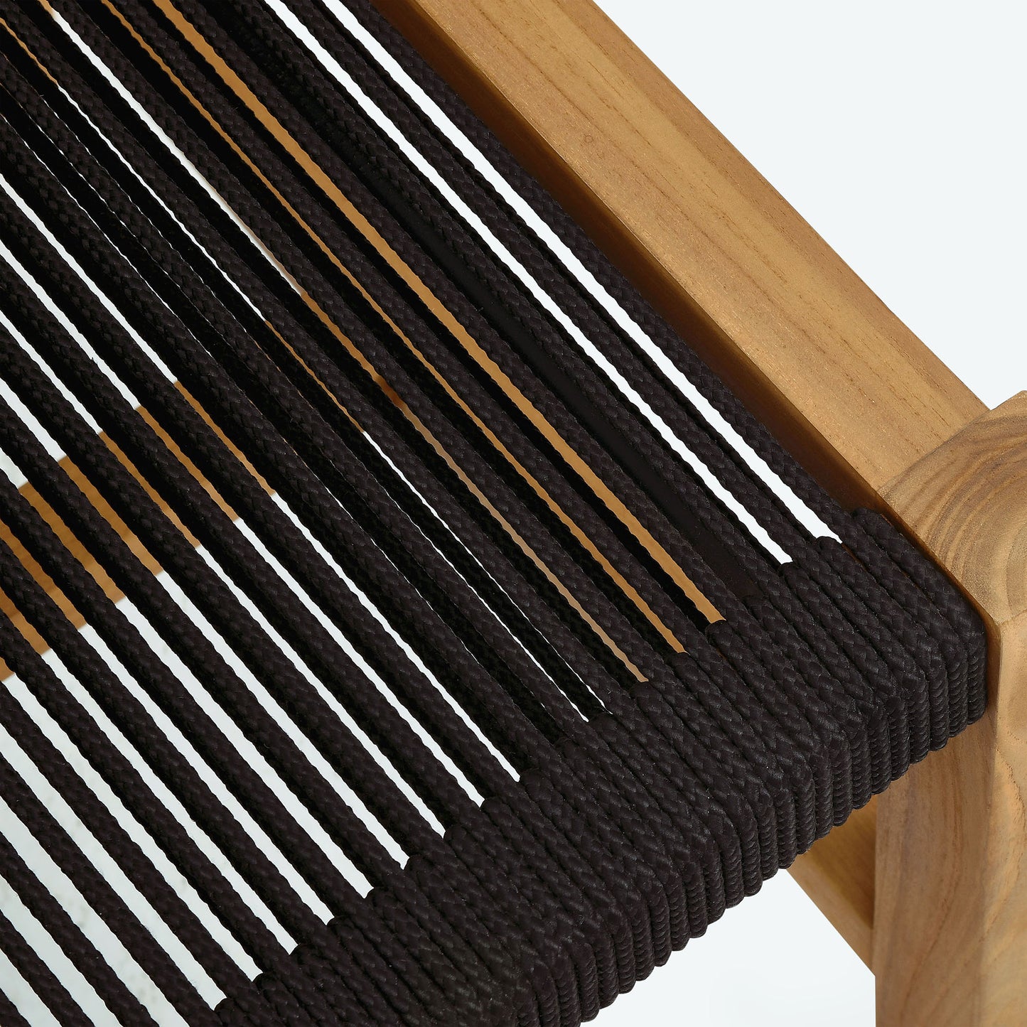 Vienna Outdoor Patio Teak and Rope Dining Chairs Set of 2 by Modway