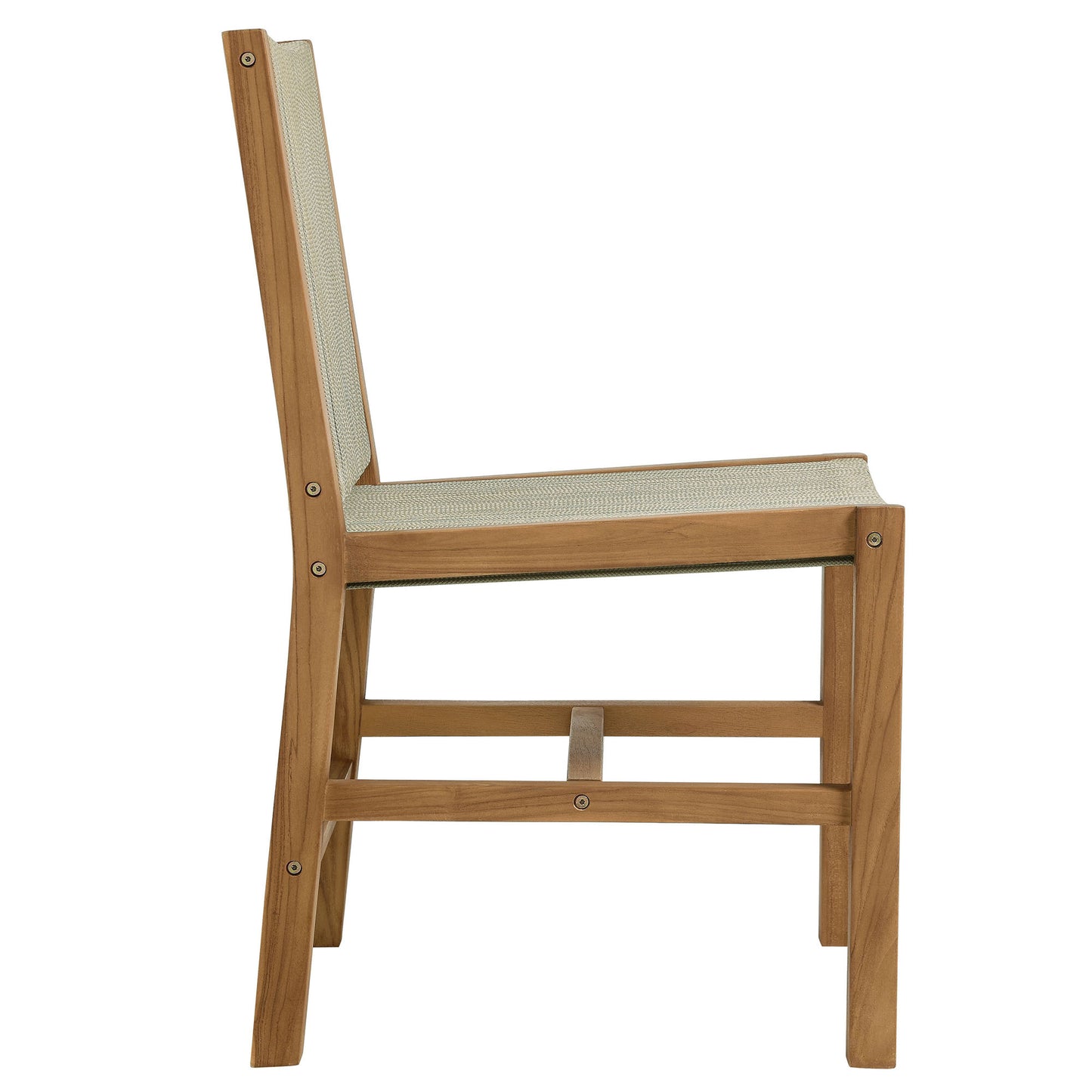 Vienna Outdoor Patio Teak and Rope Dining Chairs Set of 2 by Modway