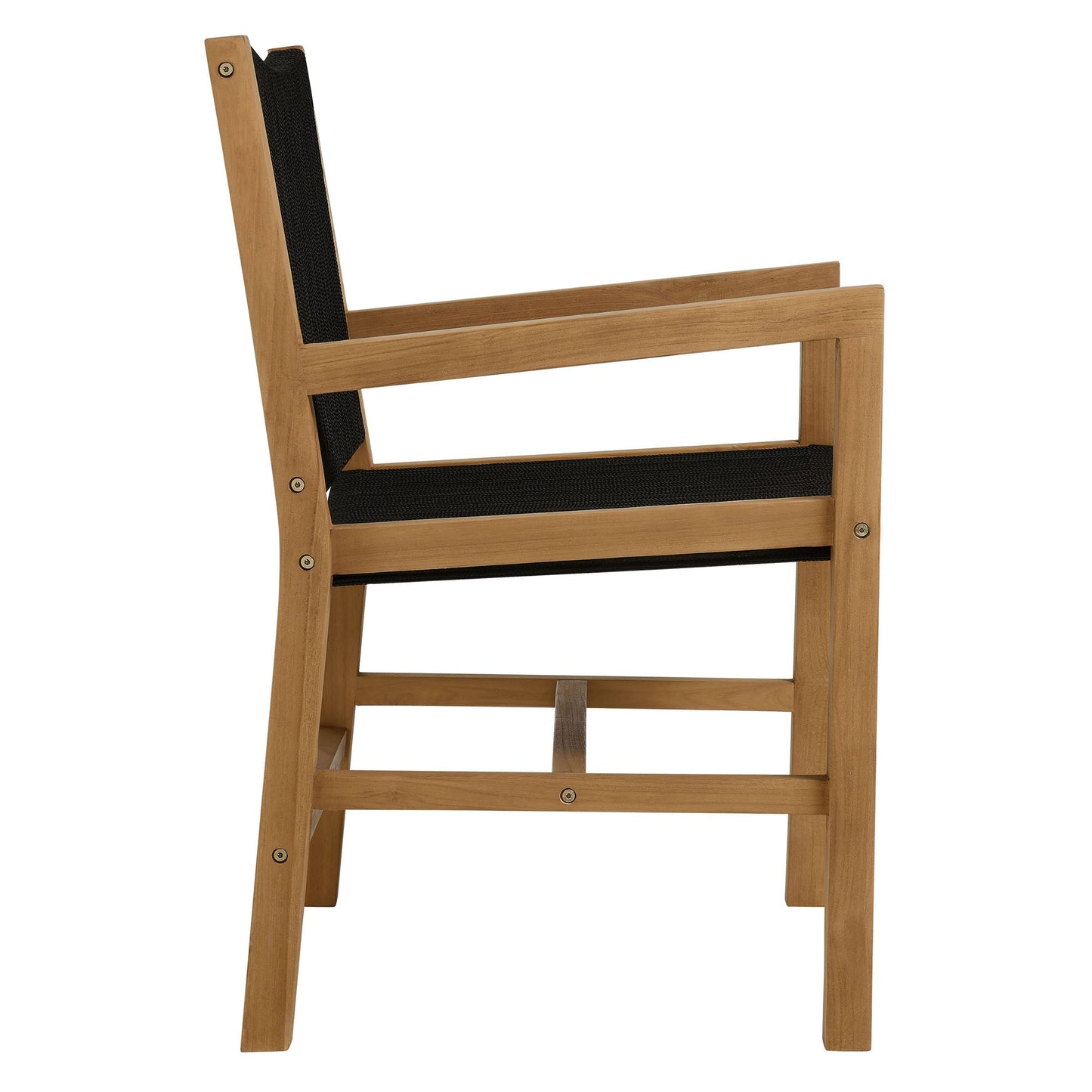 Vienna Outdoor Patio Teak and Rope Dining Chairs Set of 2 by Modway