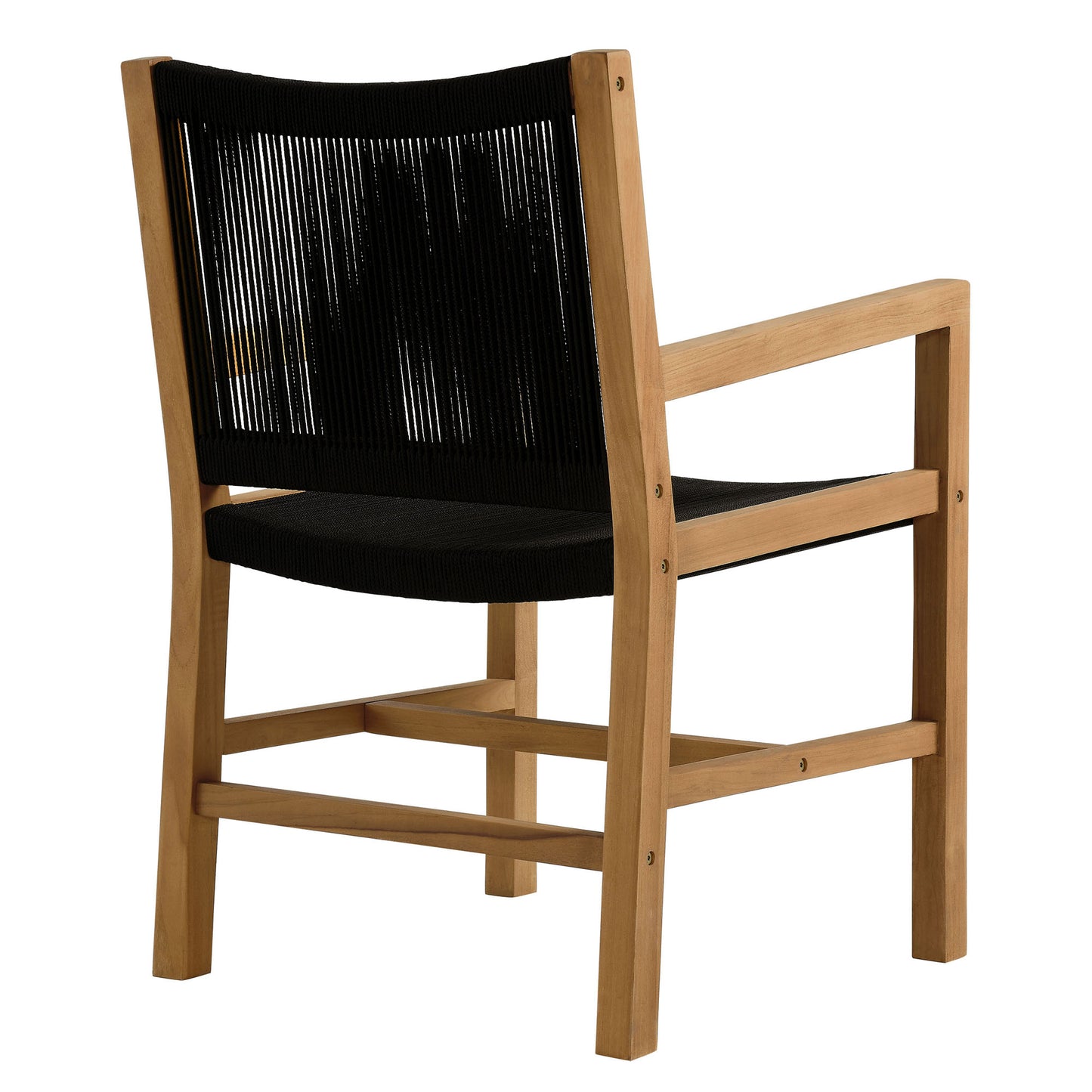 Vienna Outdoor Patio Teak and Rope Dining Chairs Set of 2 by Modway