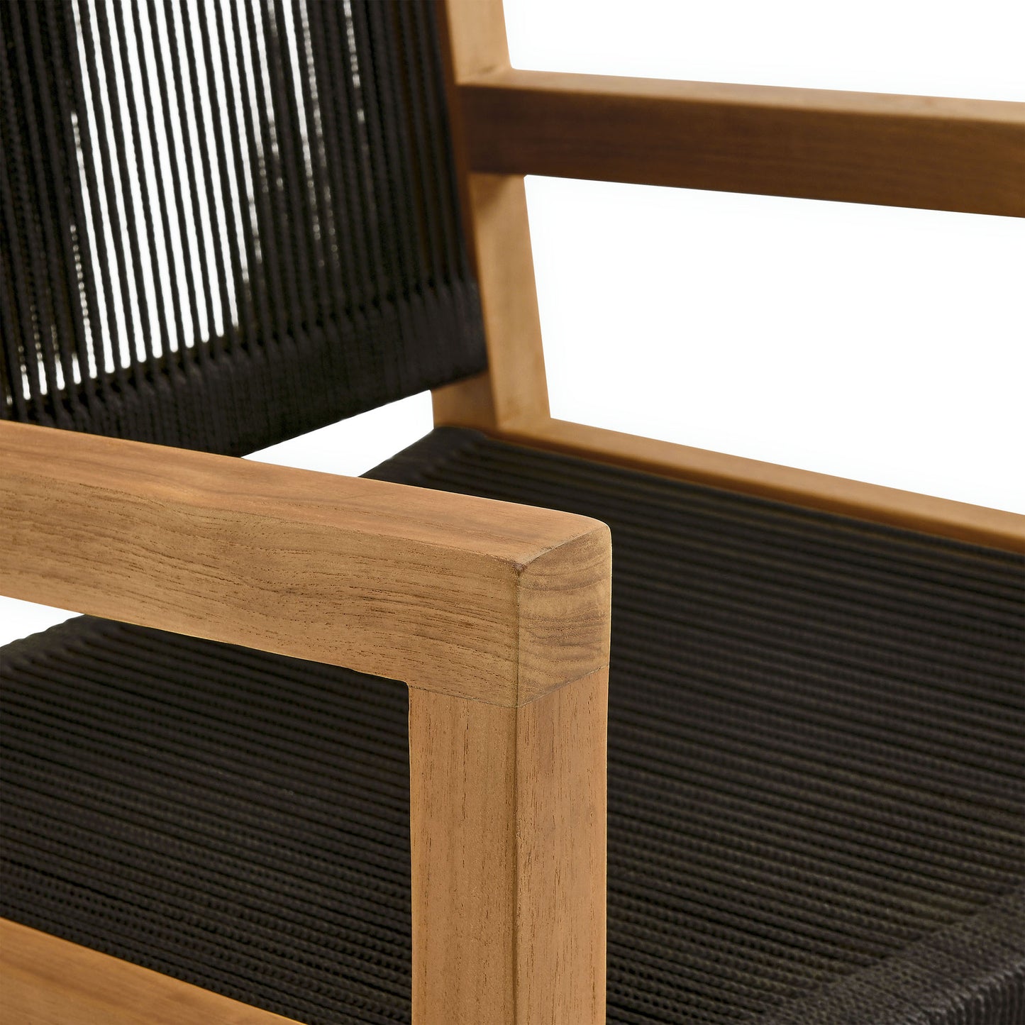 Vienna Outdoor Patio Teak and Rope Dining Chairs Set of 2 by Modway