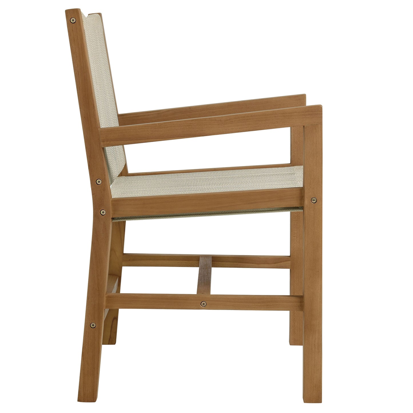 Vienna 3-Piece Outdoor Patio Teak and Rope Armchairs with Folding Side Table by Modway EEI-6936-NAT-NAT