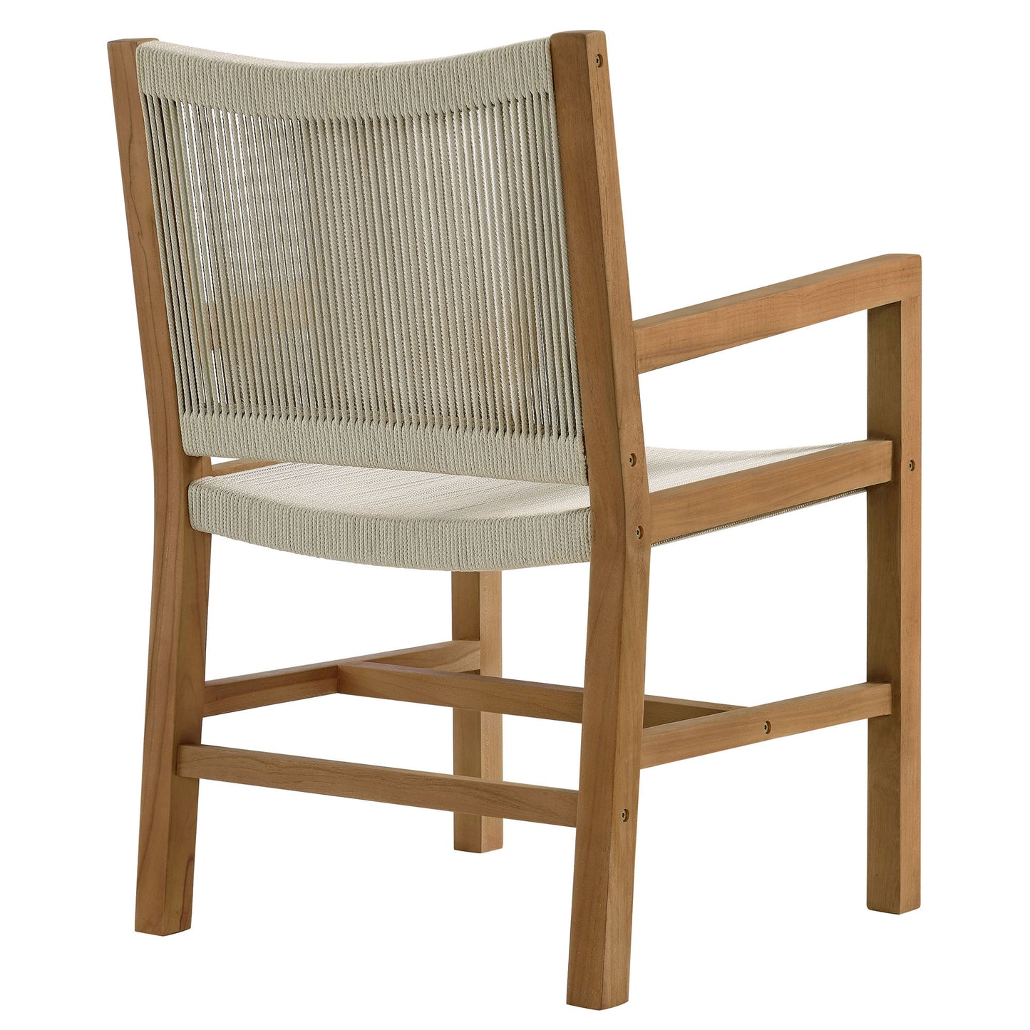 Vienna Outdoor Patio Teak and Rope Dining Chairs Set of 2 by Modway