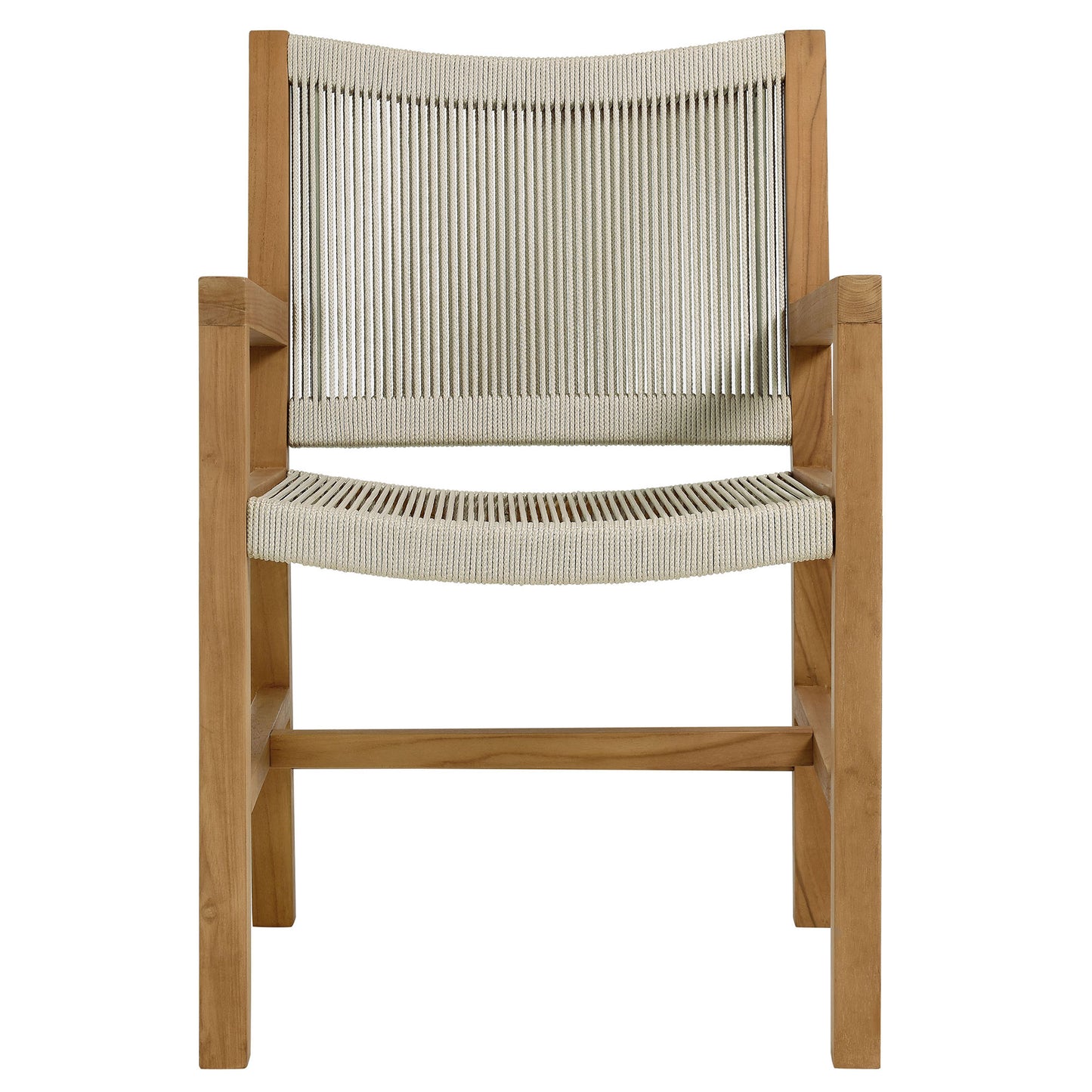 Vienna 7-Piece Outdoor Patio Teak and Rope Dining Set by Modway EEI-6928-NAT-NAT
