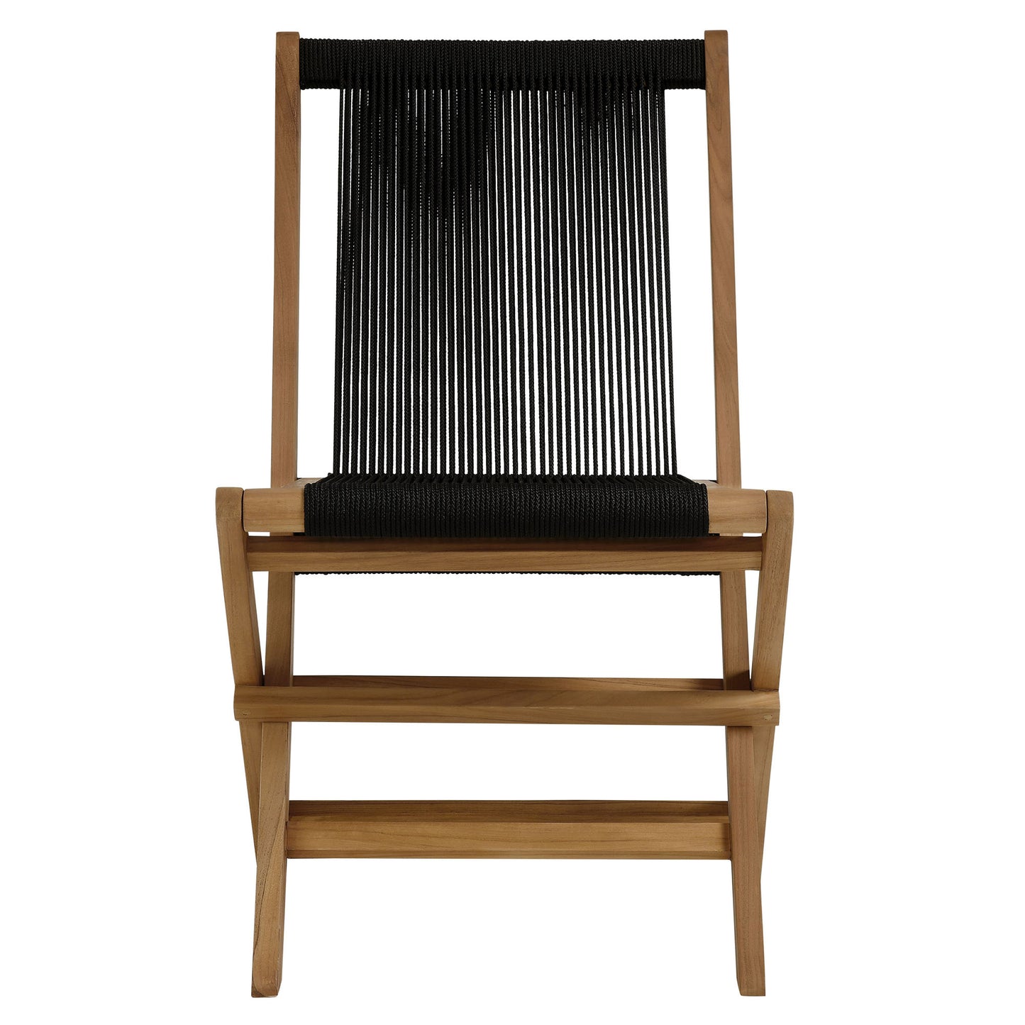 Vienna Outdoor Patio Teak and Rope Folding Chairs Set of 4 by Modway