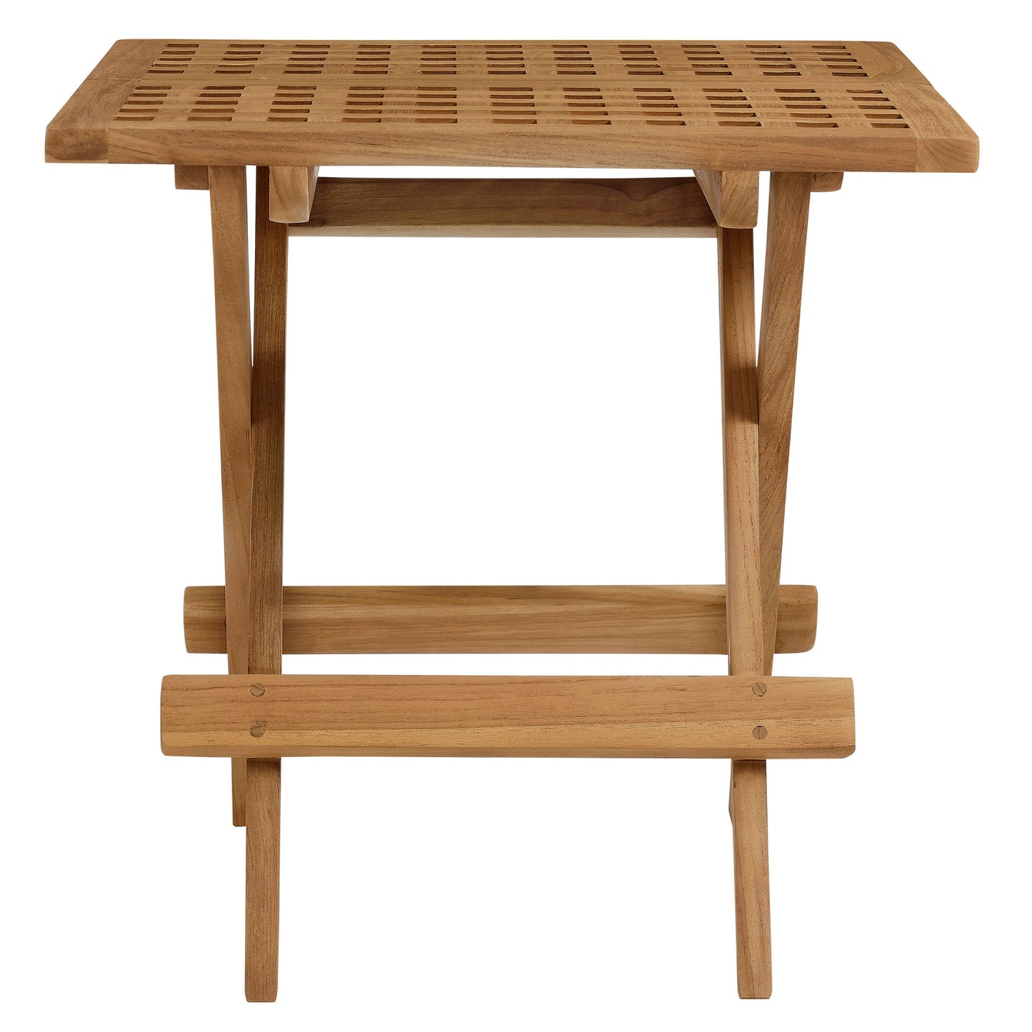 Vienna 3-Piece Outdoor Patio Teak and Rope Folding Lounge Chairs and Side Table by Modway EEI-6937-NAT-NAT