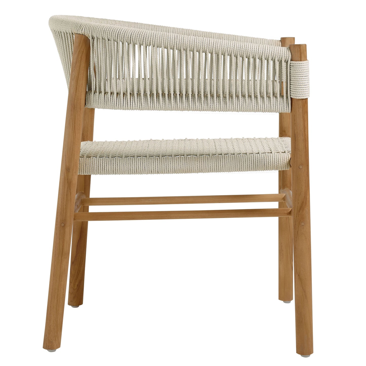Vienna 7-Piece Outdoor Patio Teak and Rope Dining Set with Curved-Back Armchairs by Modway EEI-6930-NAT-NAT