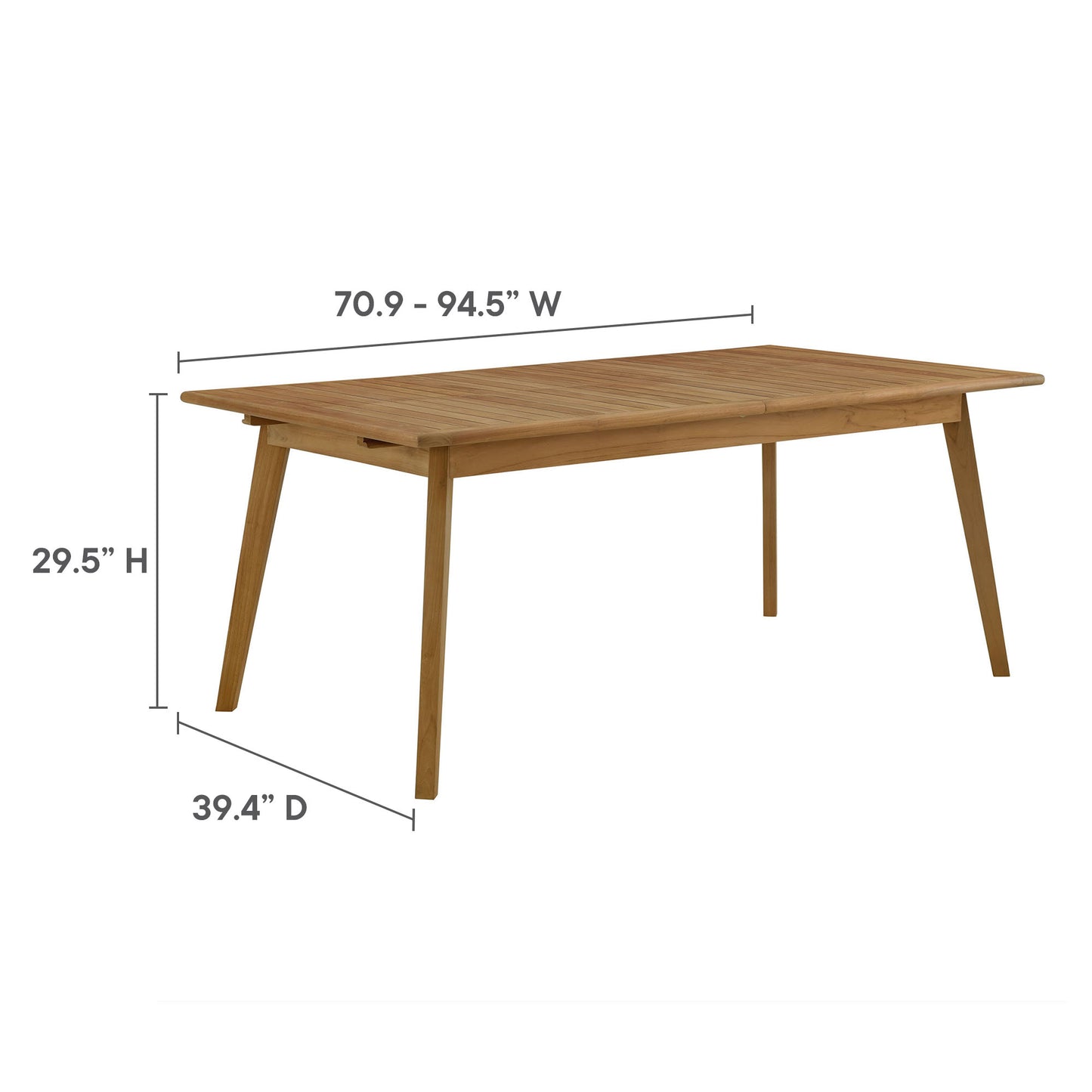 Vienna Outdoor Patio Teak Wood Dining Table by Modway