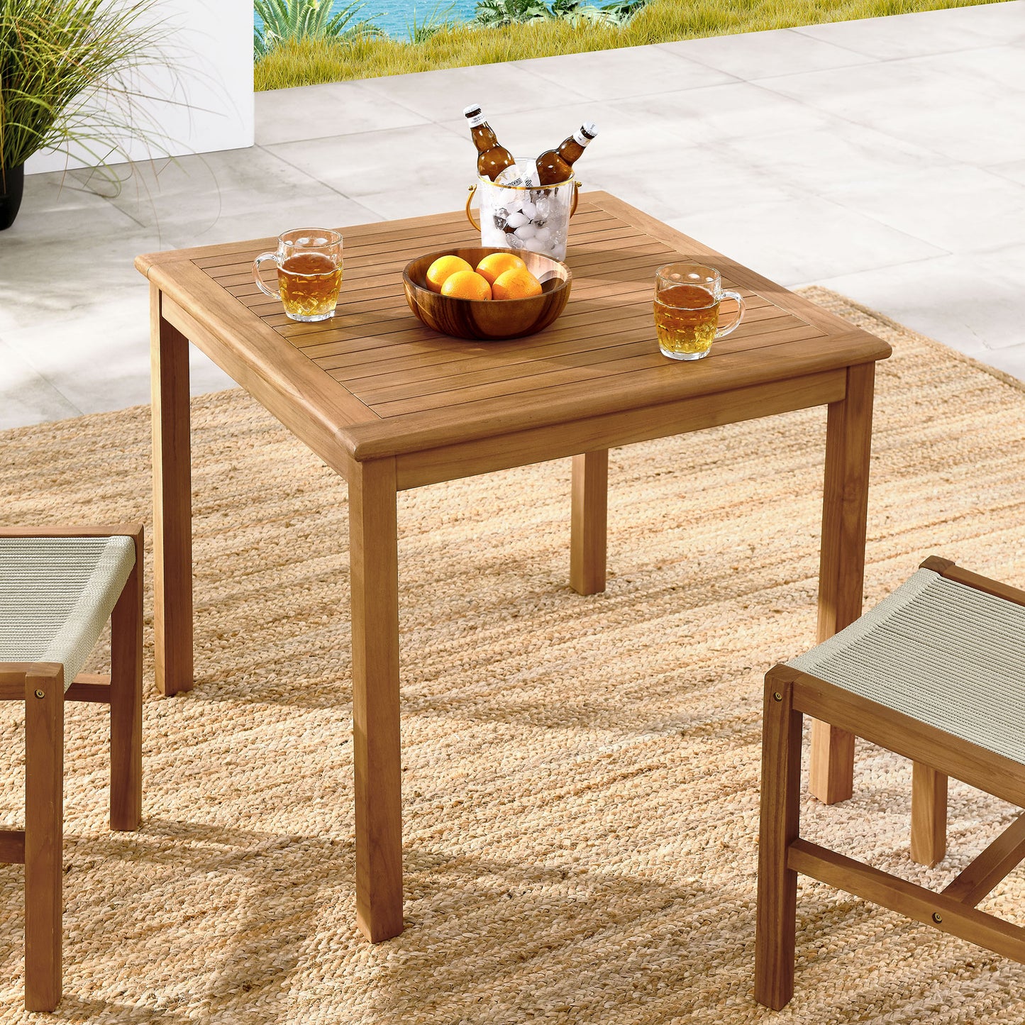 Vienna Outdoor Patio Teak Wood Dining Table by Modway