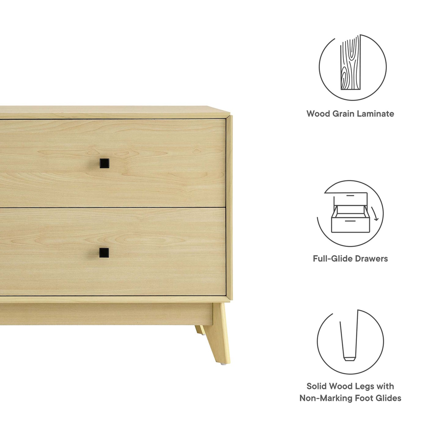 Nectar 43" Wood Grain Accent Cabinet by Modway EEI-6817-NAT-WHI