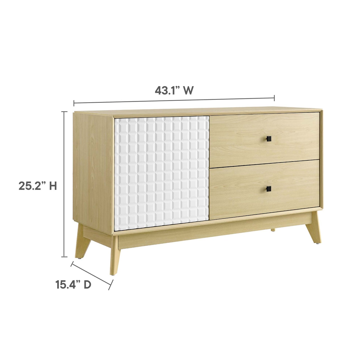 Nectar 43" Wood Grain Accent Cabinet by Modway EEI-6817-NAT-WHI