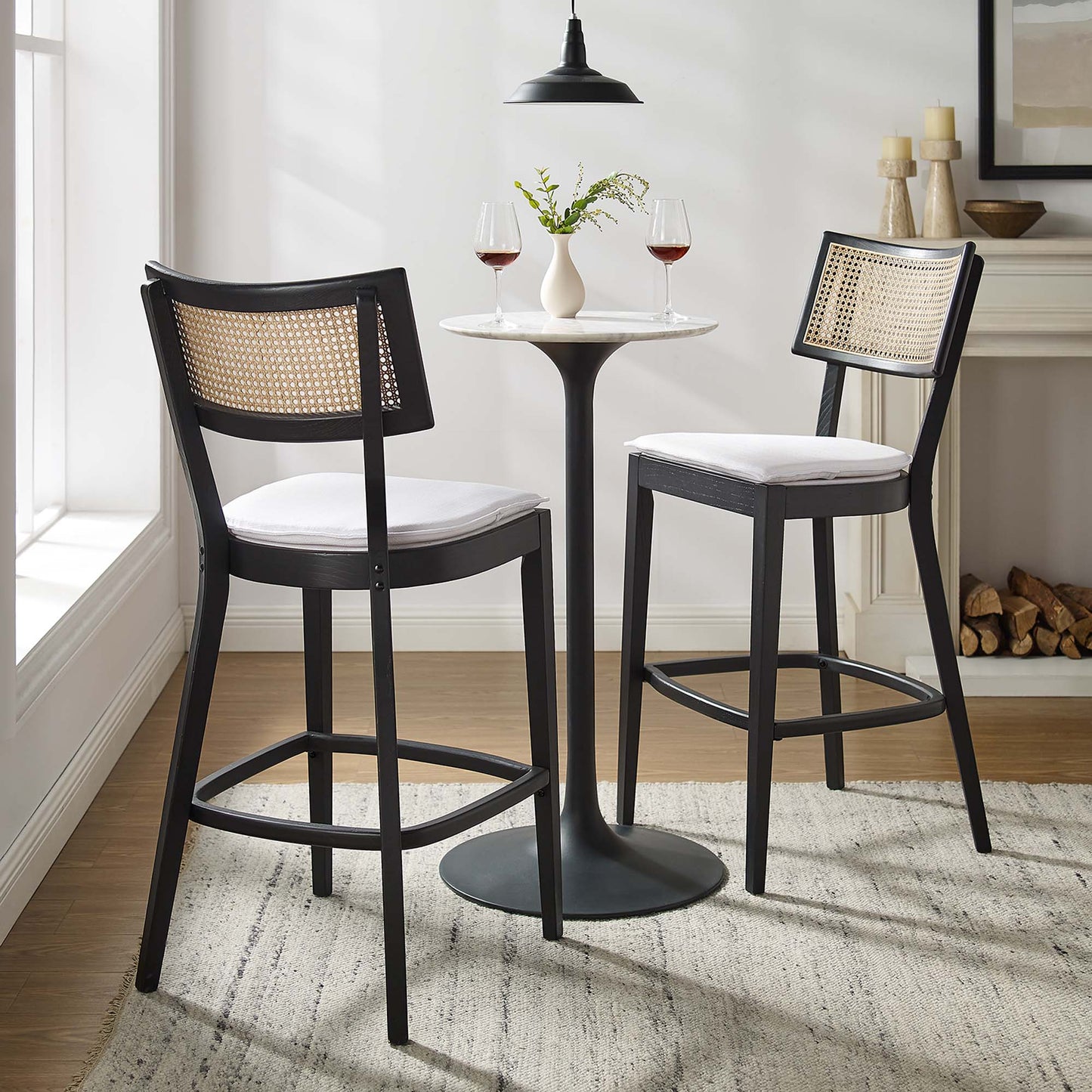 Caledonia Wood Stools Set of 2 by Modway