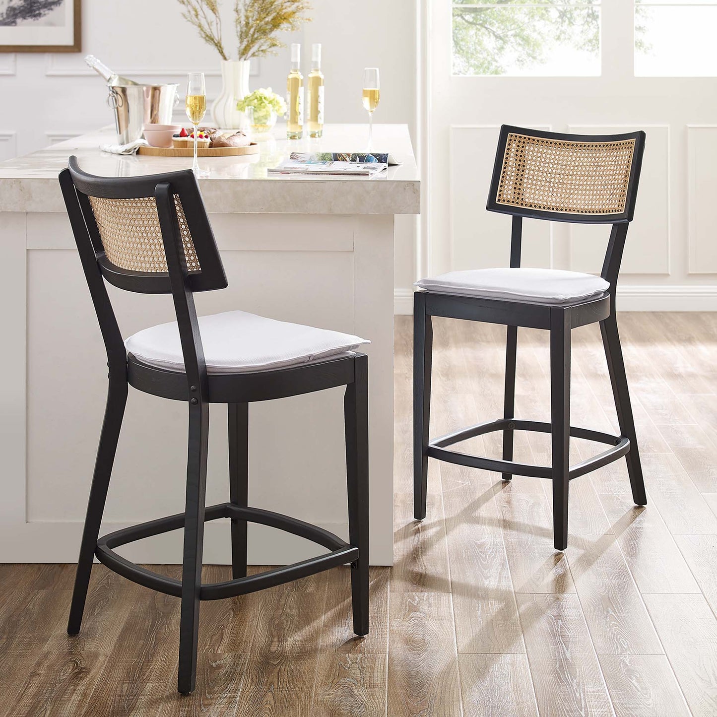 Caledonia Wood Stools Set of 2 by Modway