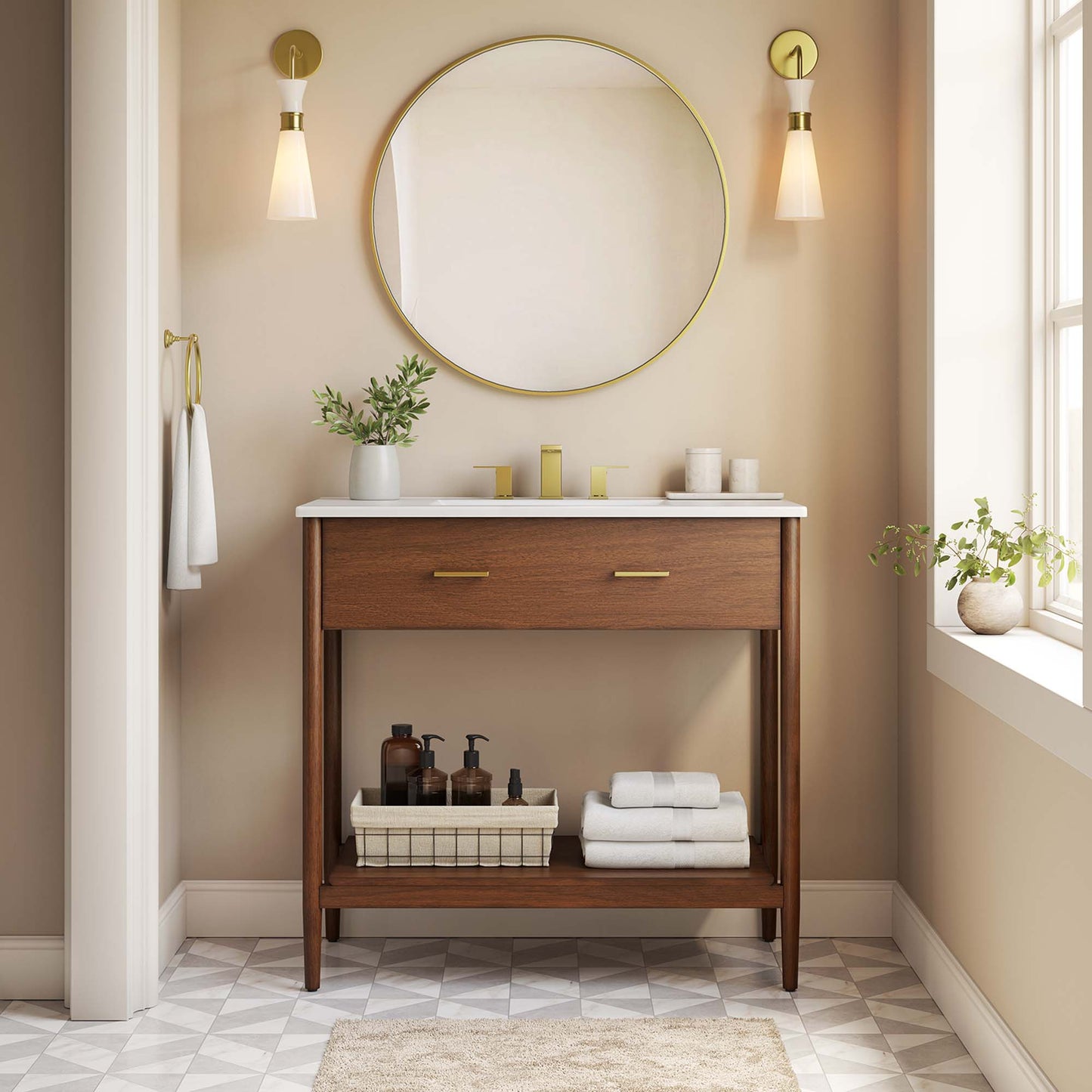 Zaire Bathroom Vanity by Modway - Available in 36" and 48" Sizes with Single and Double Sinks
