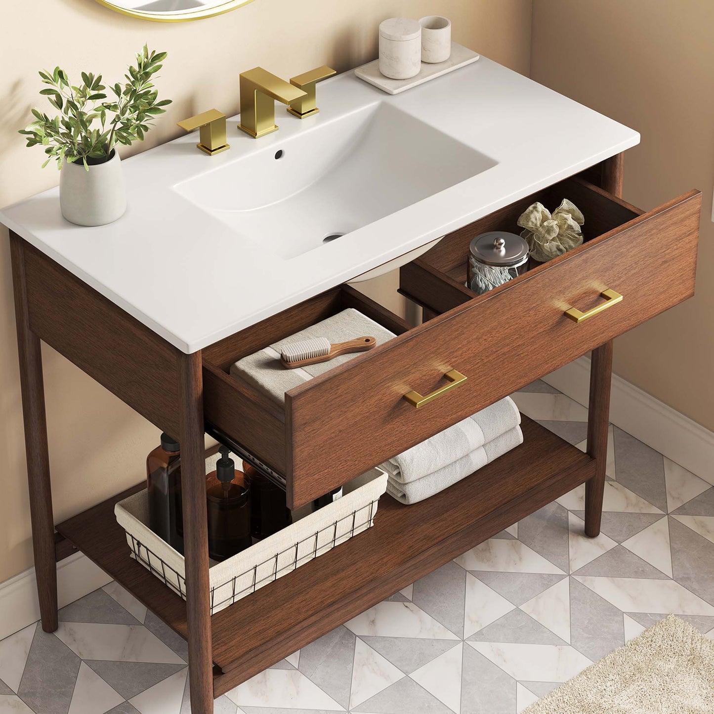 Zaire Bathroom Vanity by Modway - Available in 36" and 48" Sizes with Single and Double Sinks